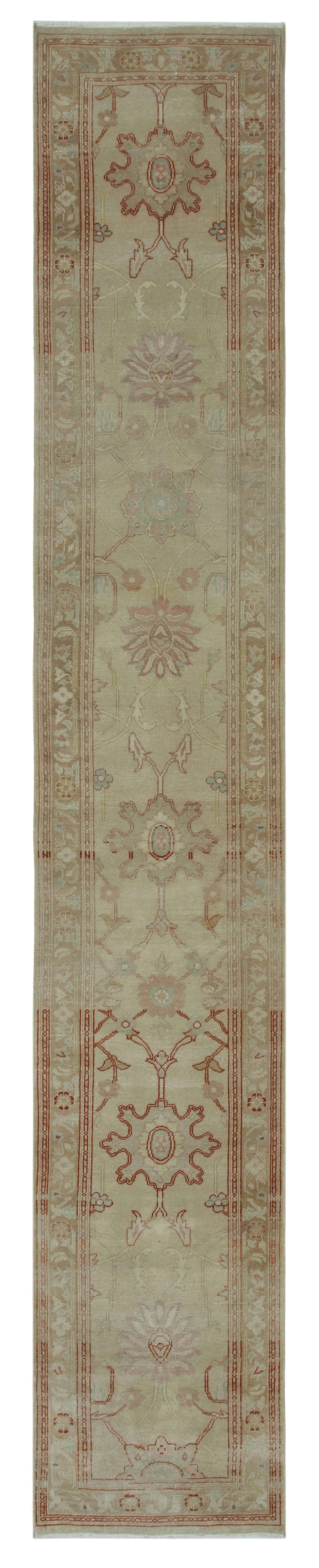 2 x 14 Beige Oushak Runner Rug - 3570