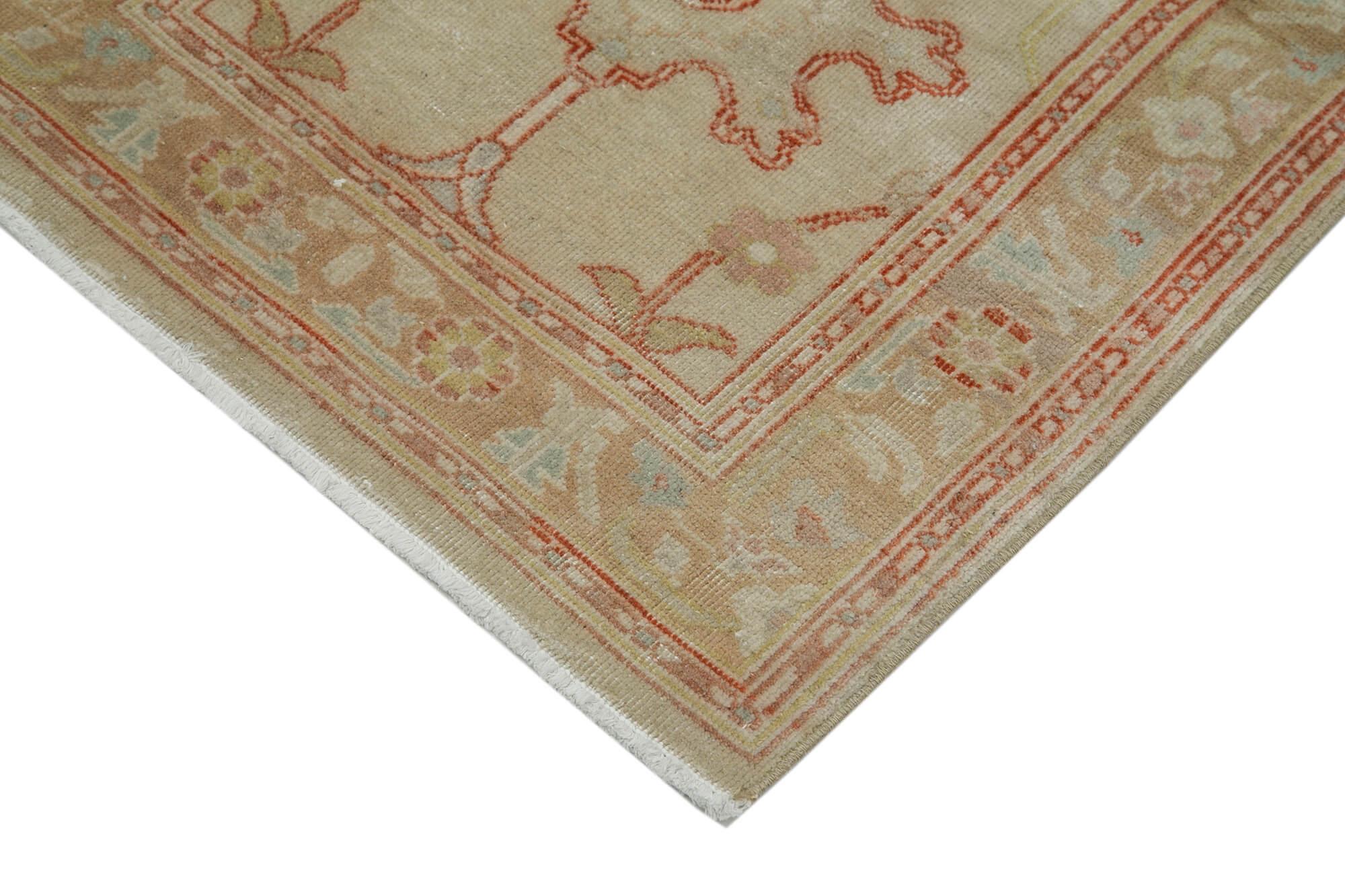 2 x 14 Beige Oushak Runner Rug - 3570