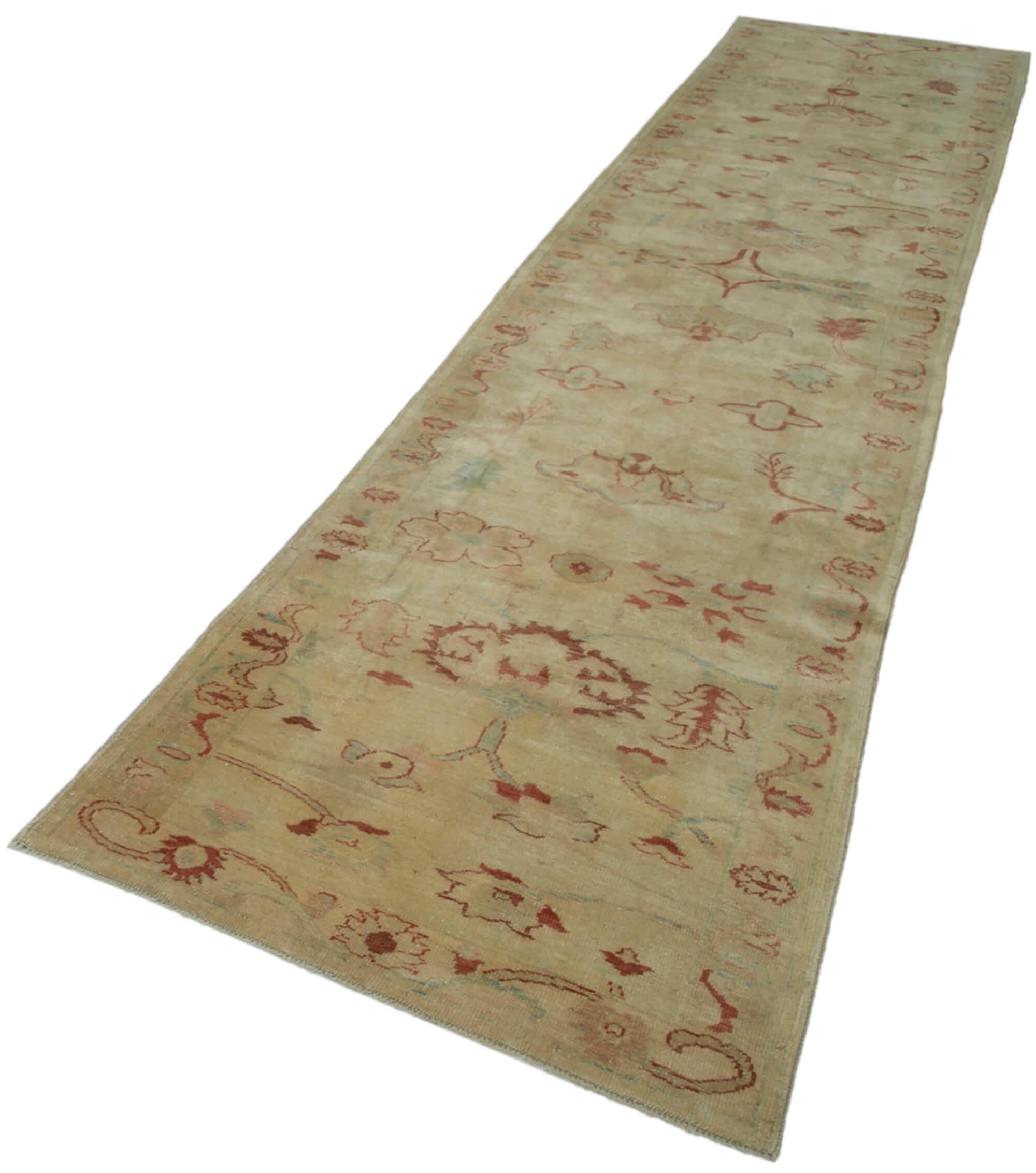 3 x 14 Yellow Oushak Runner Rug - 3573