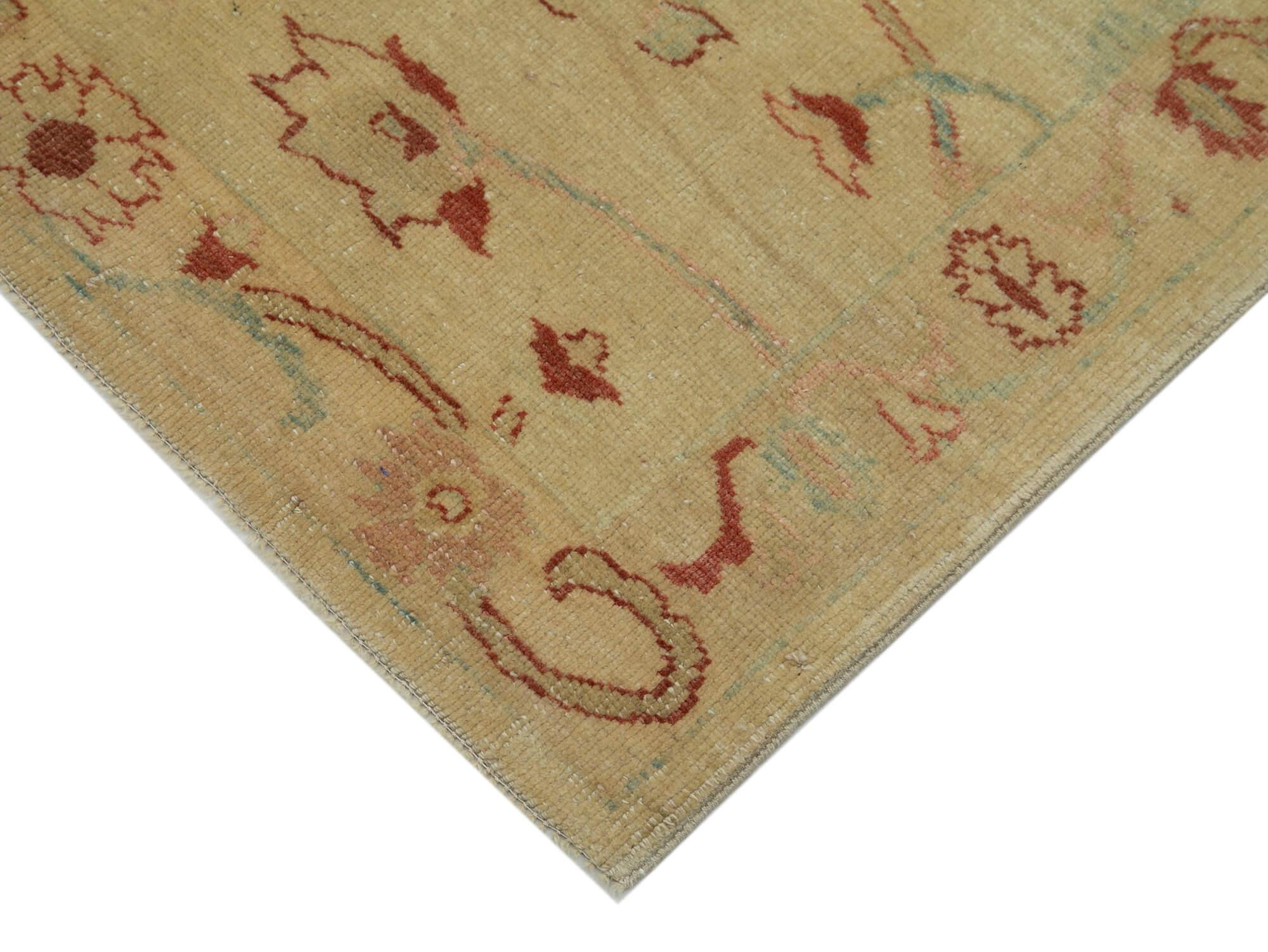 3 x 14 Yellow Oushak Runner Rug - 3573