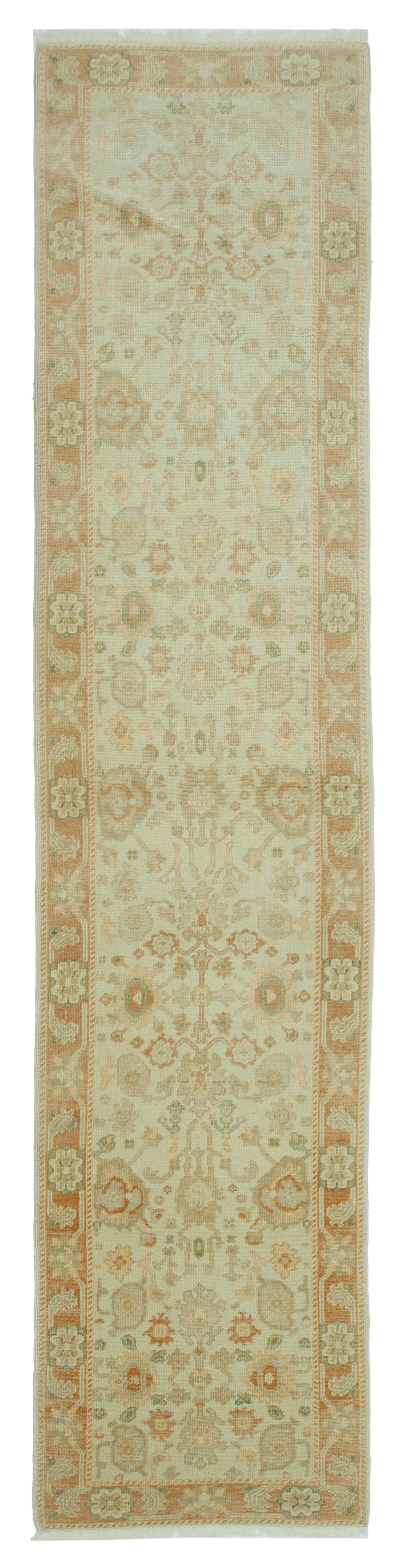 3 x 12 Beige Oushak Runner Rug - 3574