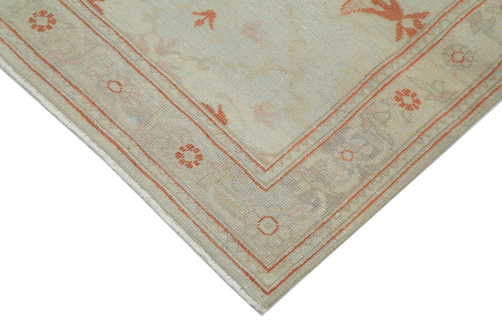 2 x 14 Beige Oushak Runner Rug - 3575