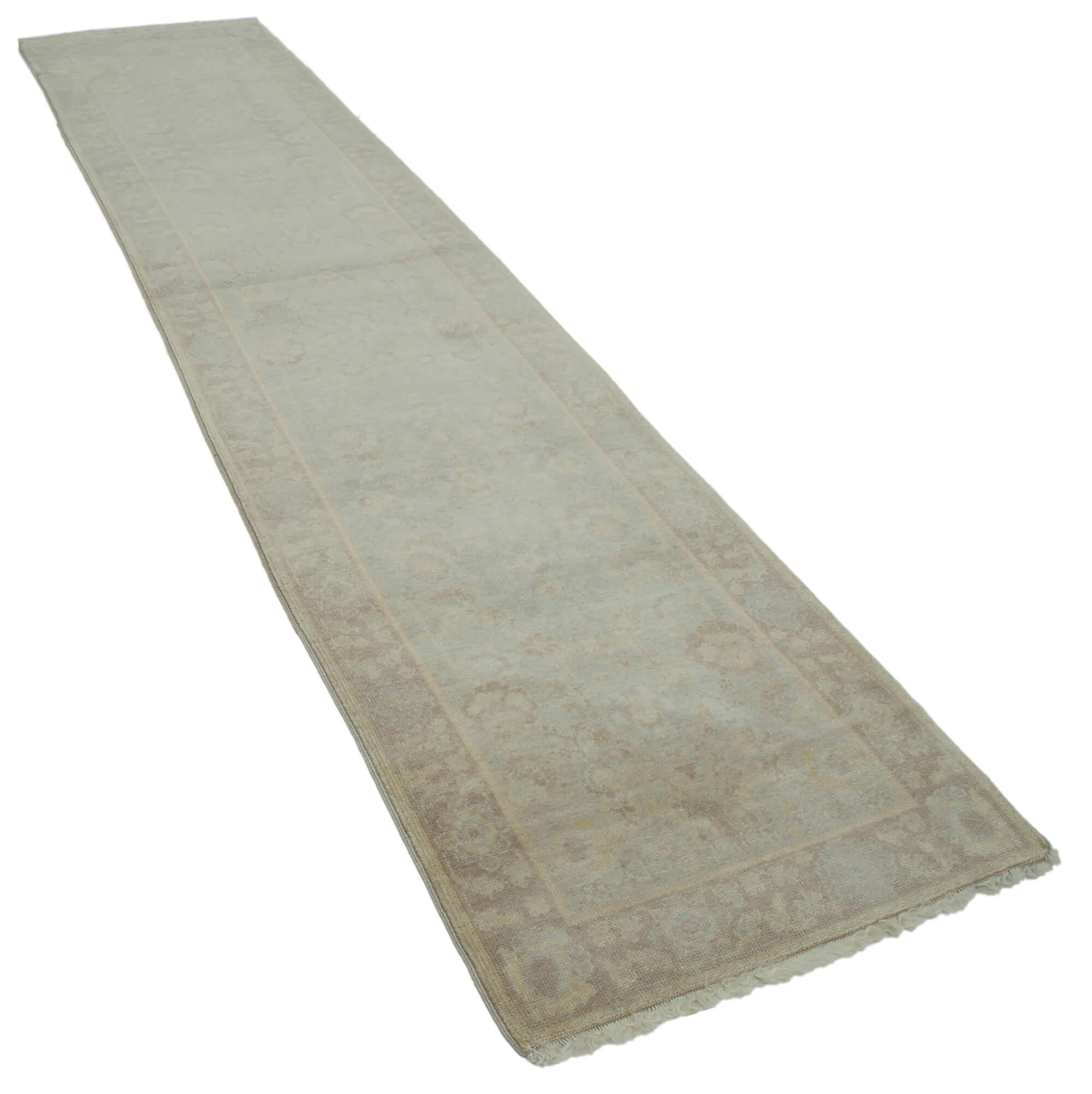 3 x 12 Beige Oushak Runner Rug - 3577