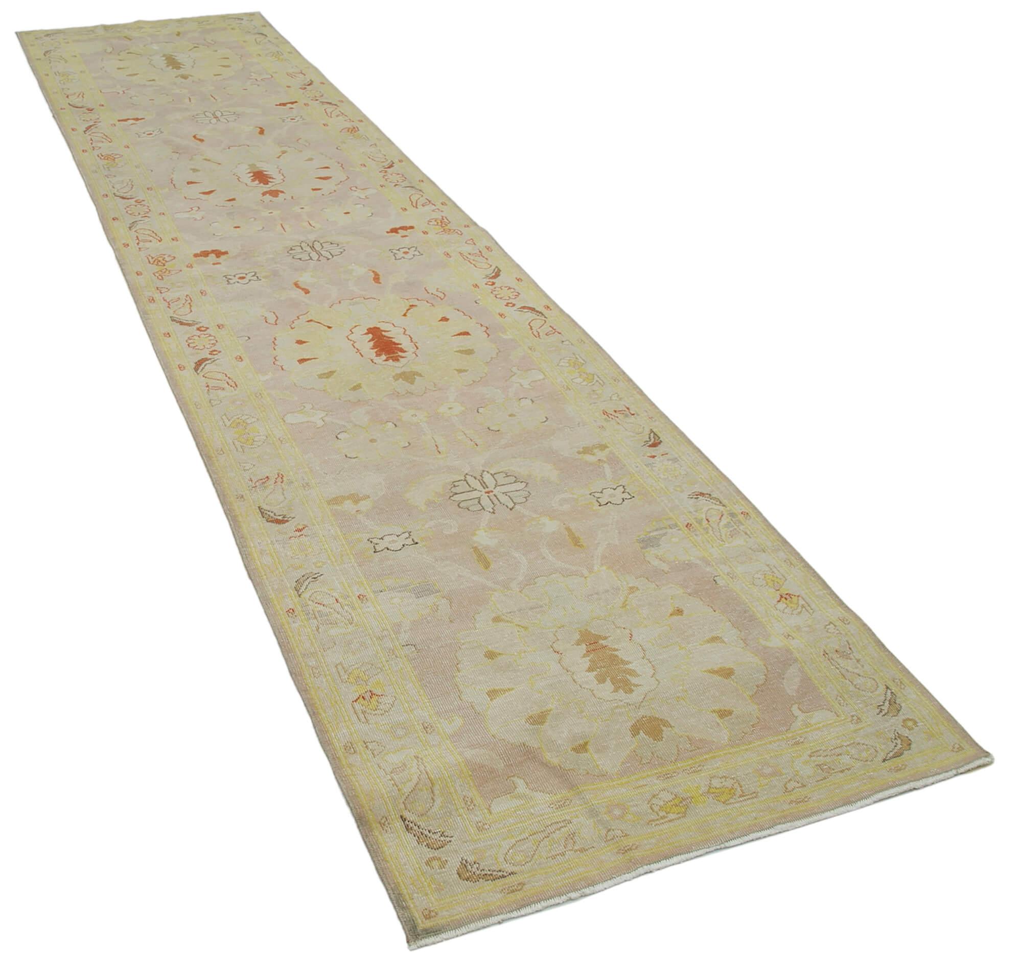 3 x 12 Beige Oushak Runner Rug - 3578