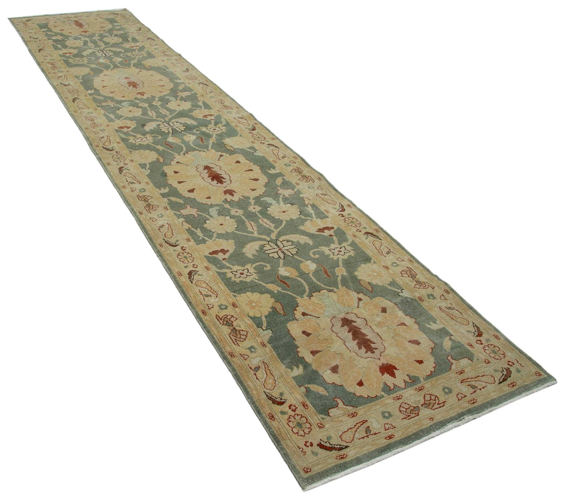 3 x 12 Beige Oushak Runner Rug - 3581