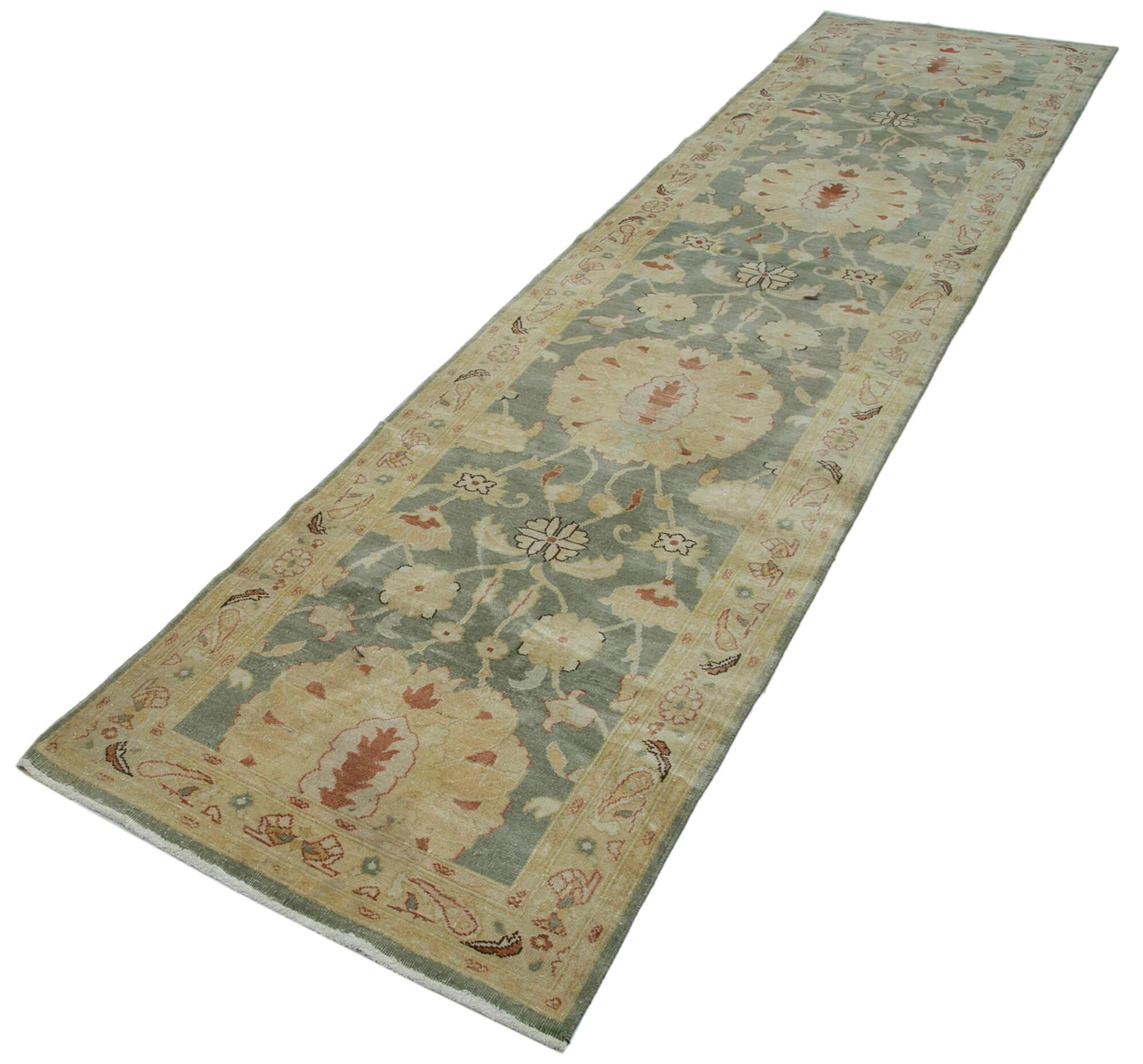 3 x 12 Beige Oushak Runner Rug - 3581