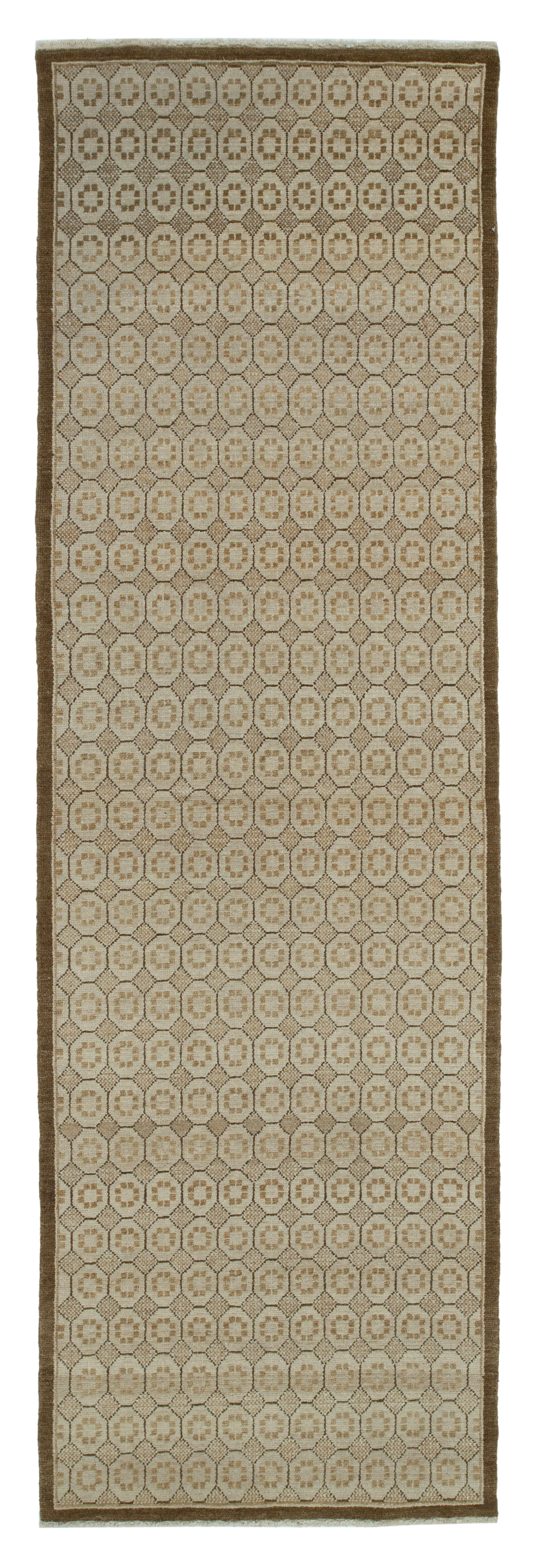 3 x 10 Beige Oushak Runner Rug - 3582