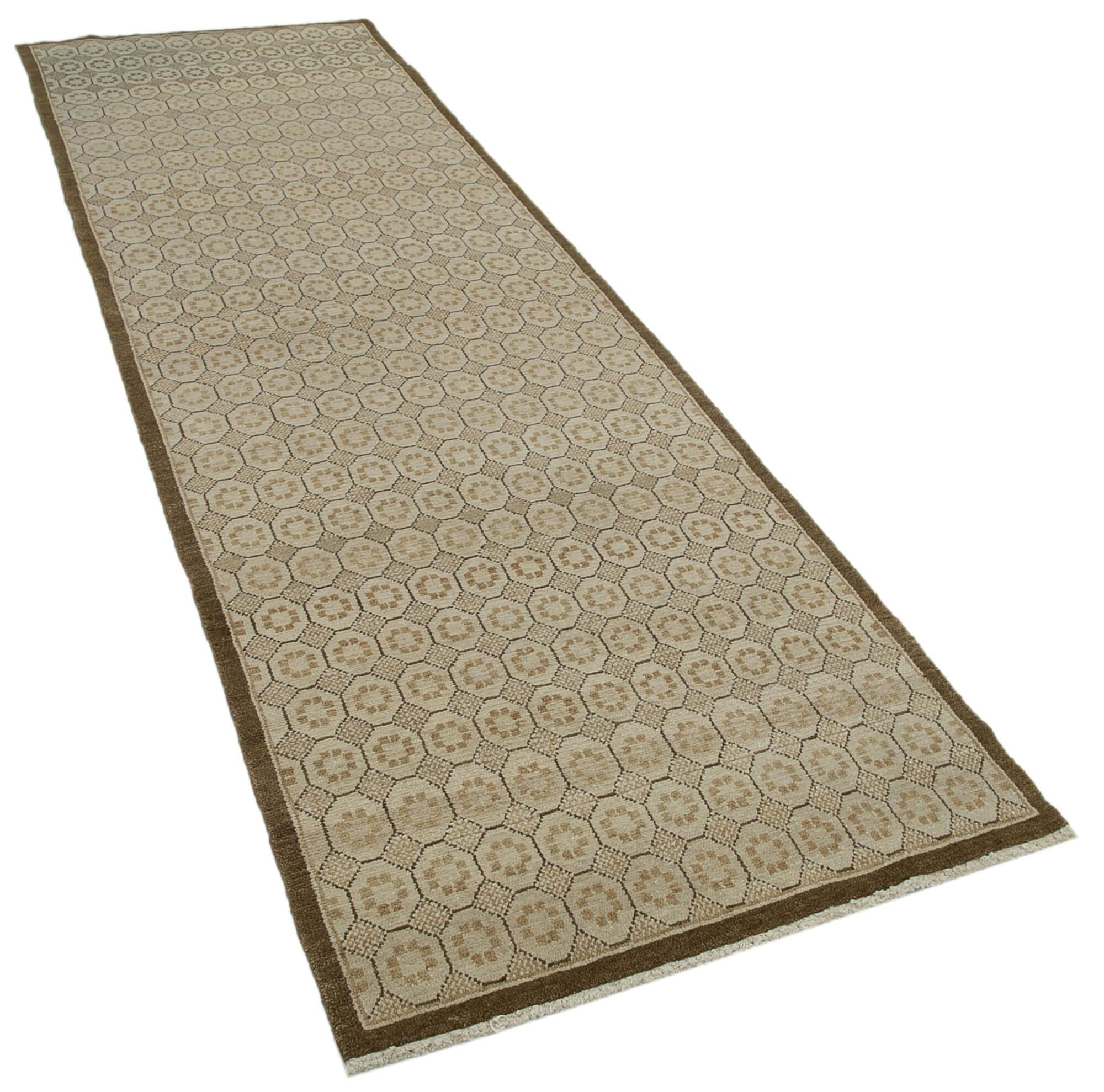 3 x 10 Beige Oushak Runner Rug - 3582