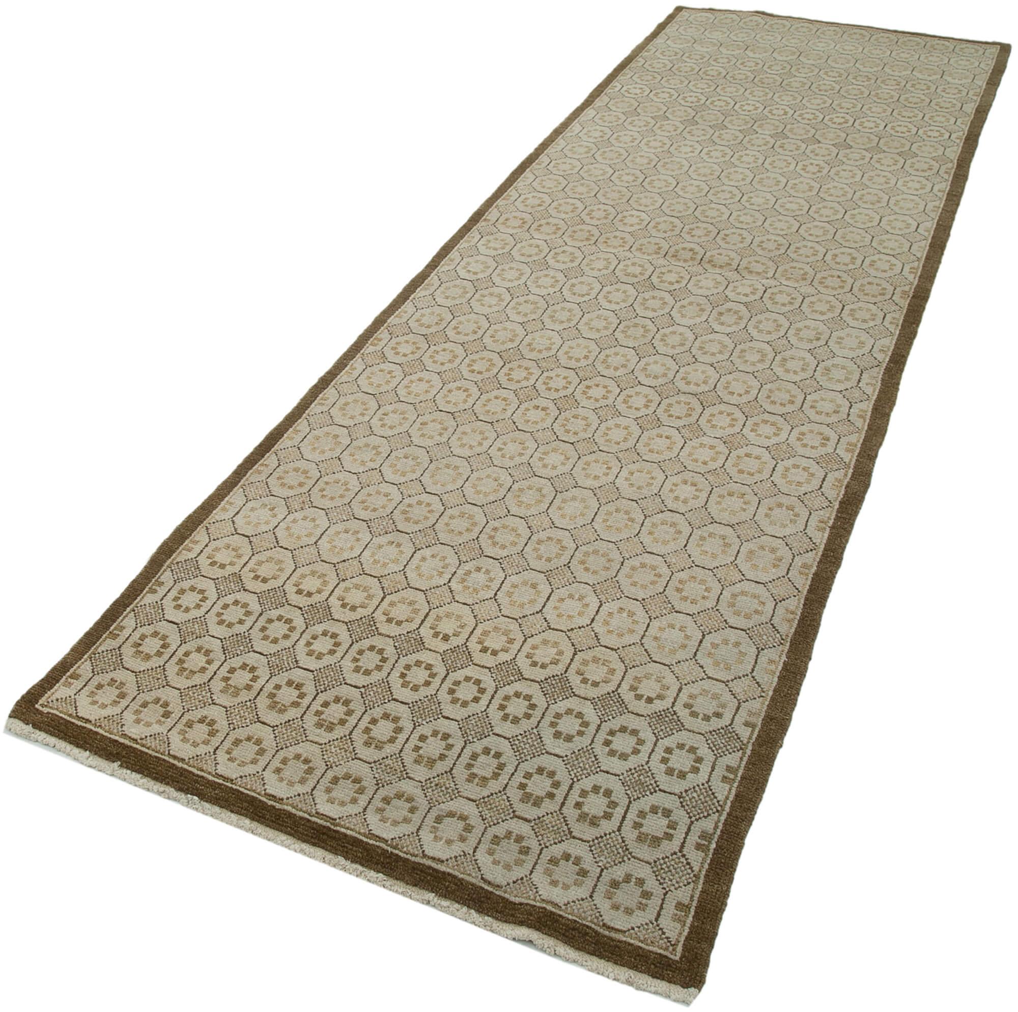 3 x 10 Beige Oushak Runner Rug - 3582