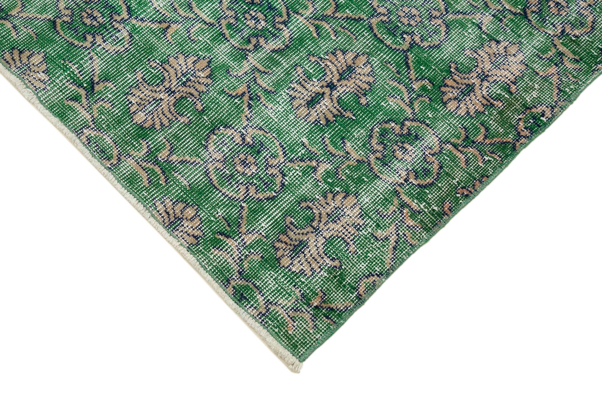 3 x 10 Green Overdyed Runner Rug - 3603