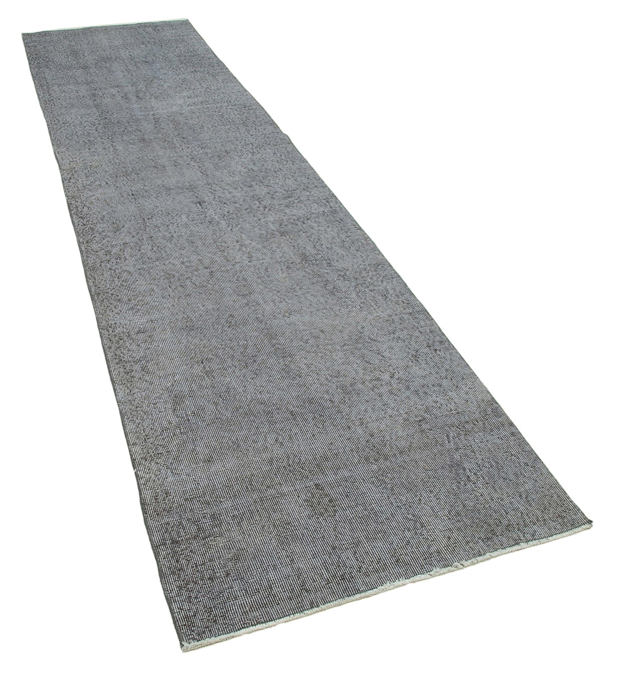 3 x 12 Grey Overdyed Runner Rug - 3604