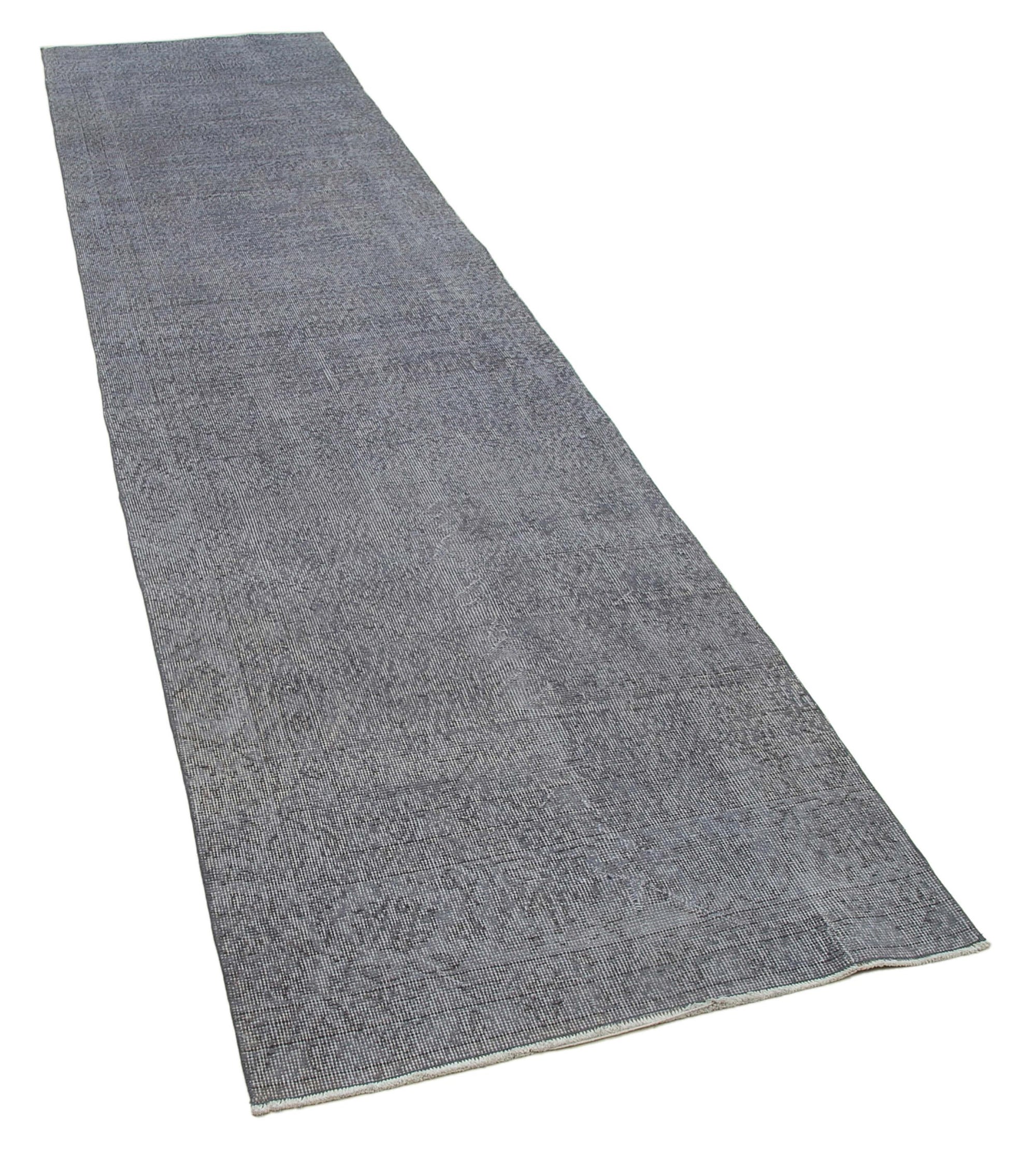 3 x 12 Grey Overdyed Runner Rug - 3605