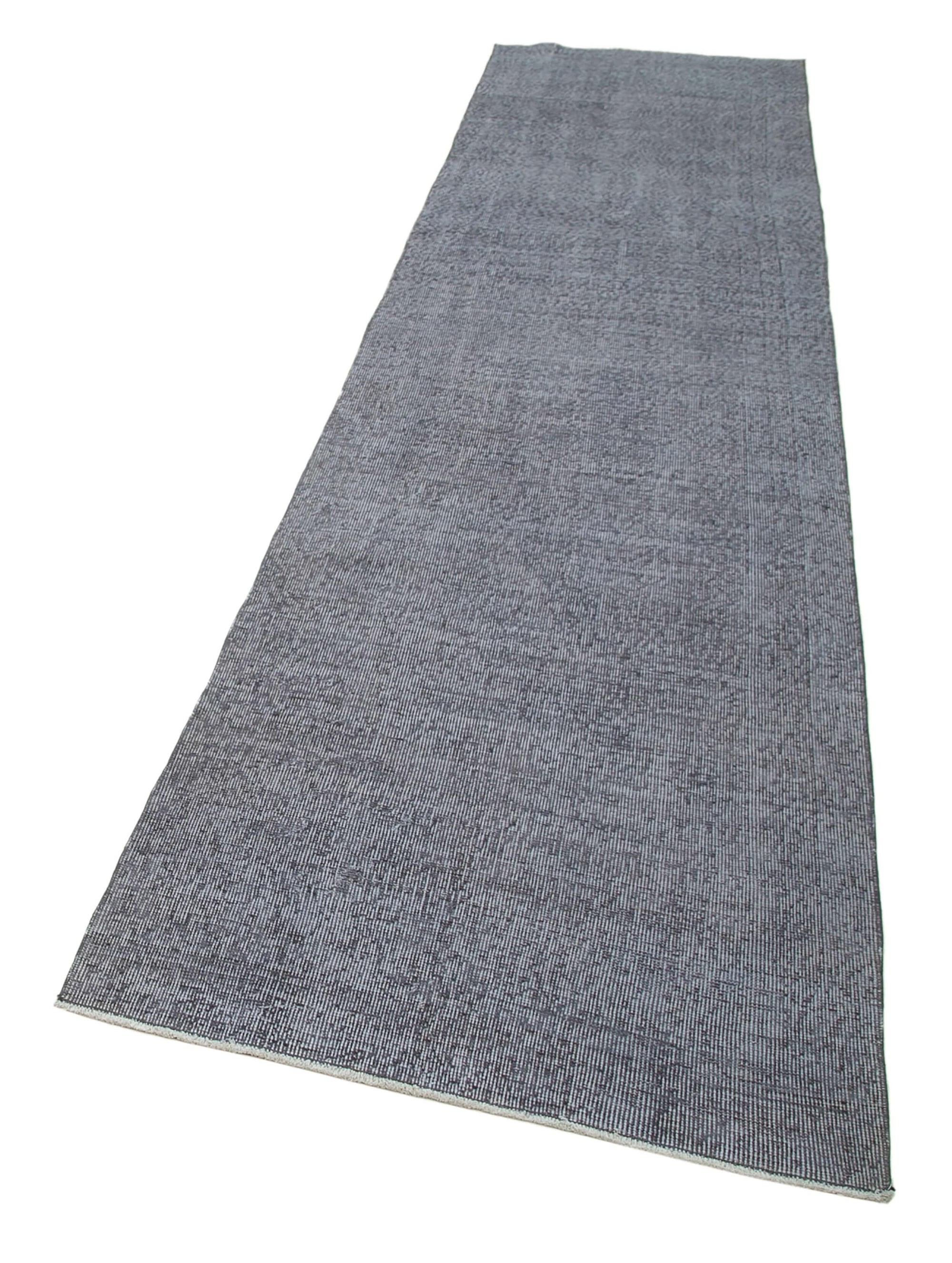 3 x 12 Grey Overdyed Runner Rug - 3605