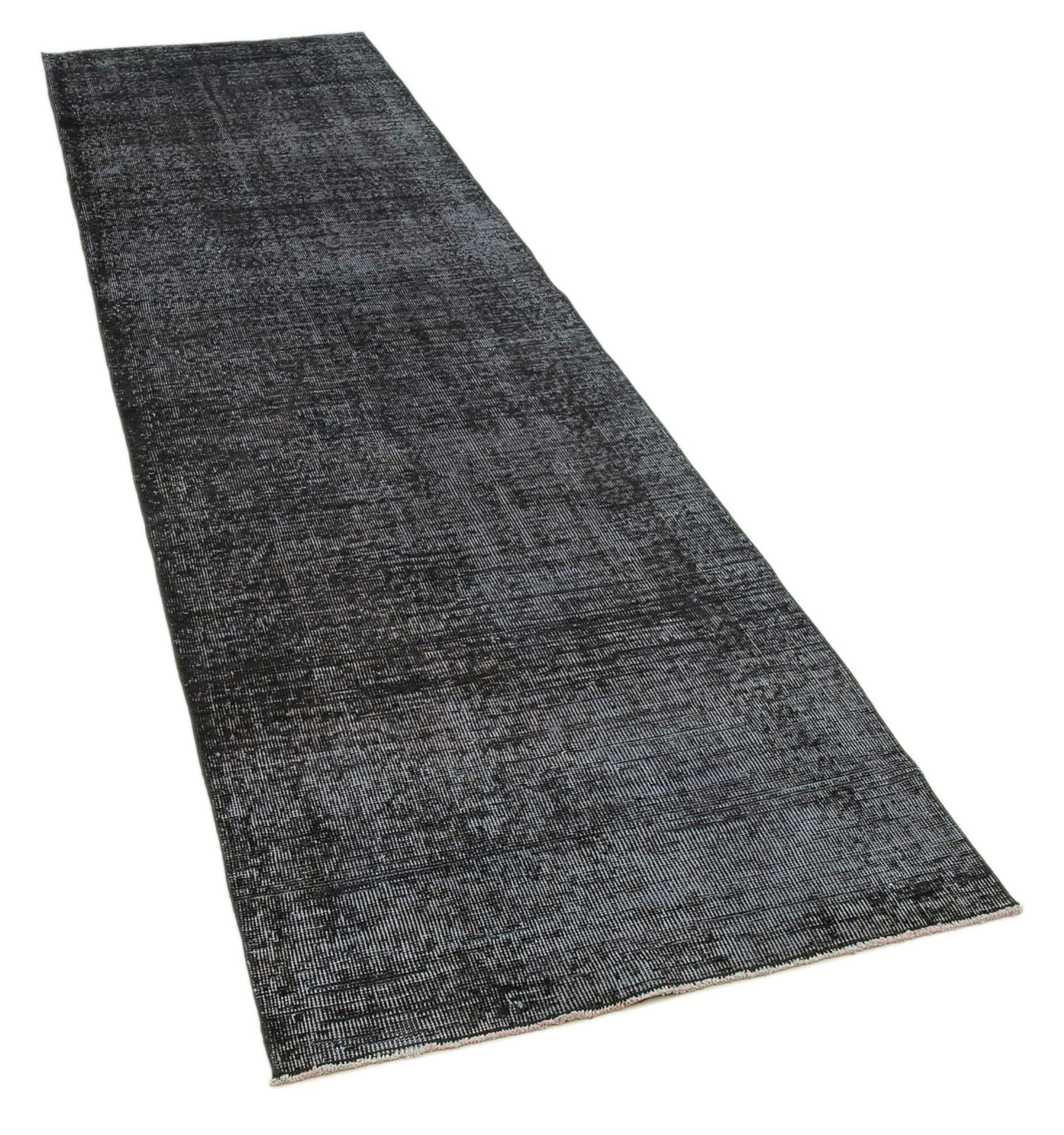 3 x 11 Black Overdyed Runner Rug - 3607