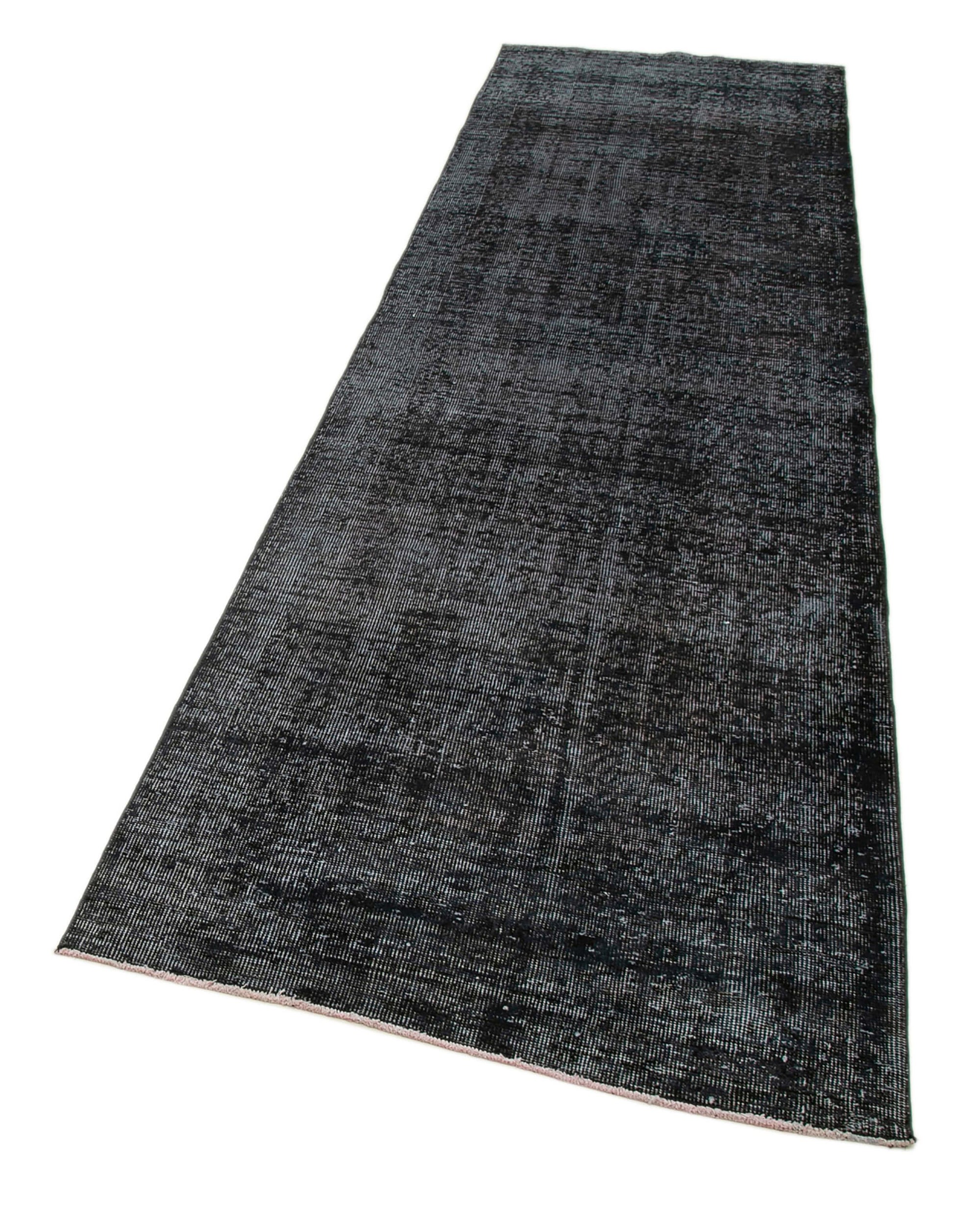 3 x 11 Black Overdyed Runner Rug - 3607