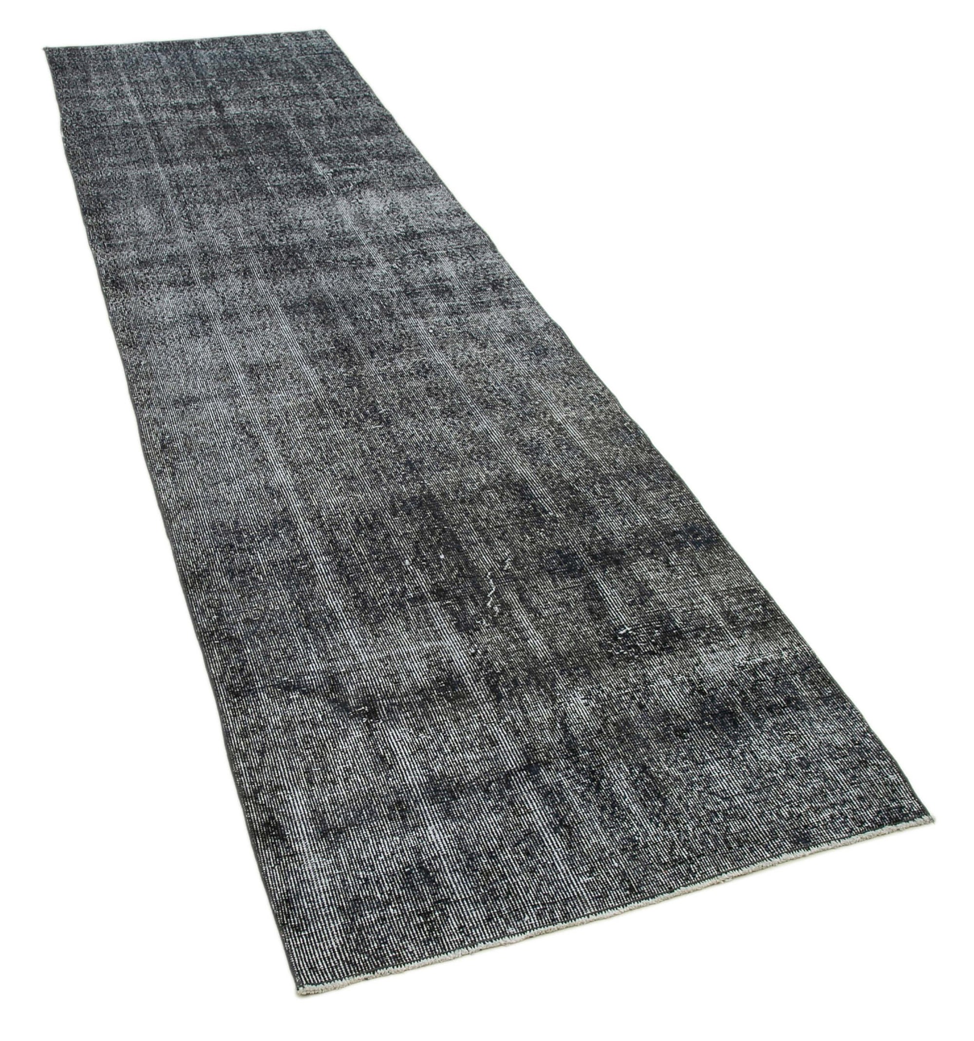 3 x 10 Grey Overdyed Runner Rug - 3609