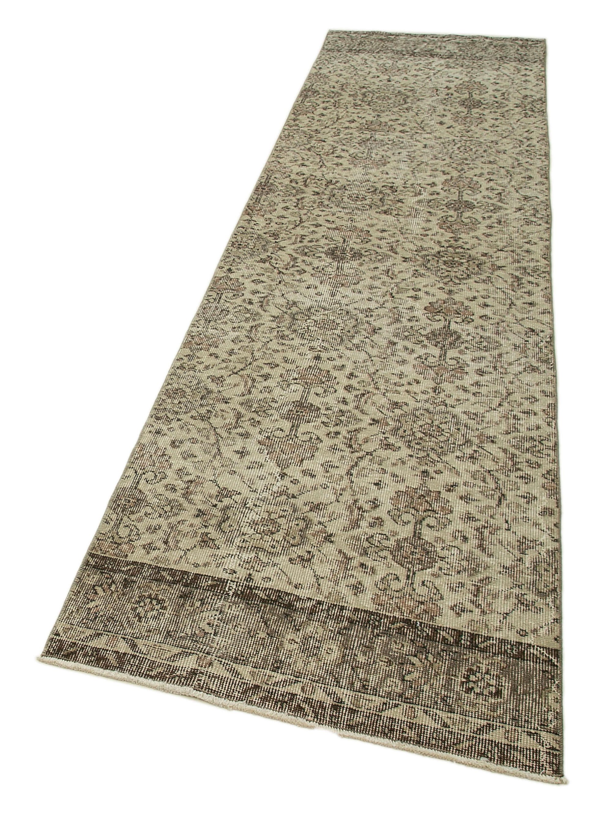 3 x 10 Beige Overdyed Runner Rug - 3610