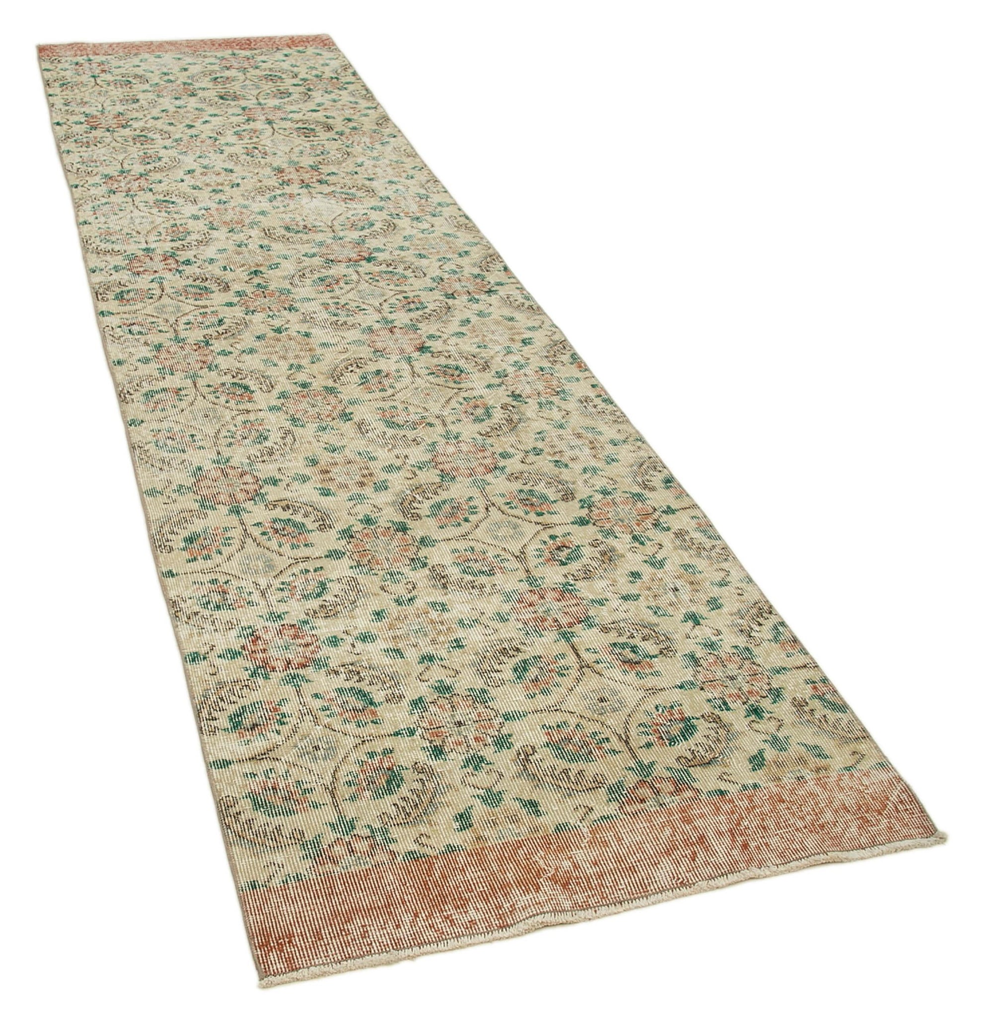 3 x 10 Beige Overdyed Runner Rug - 3611