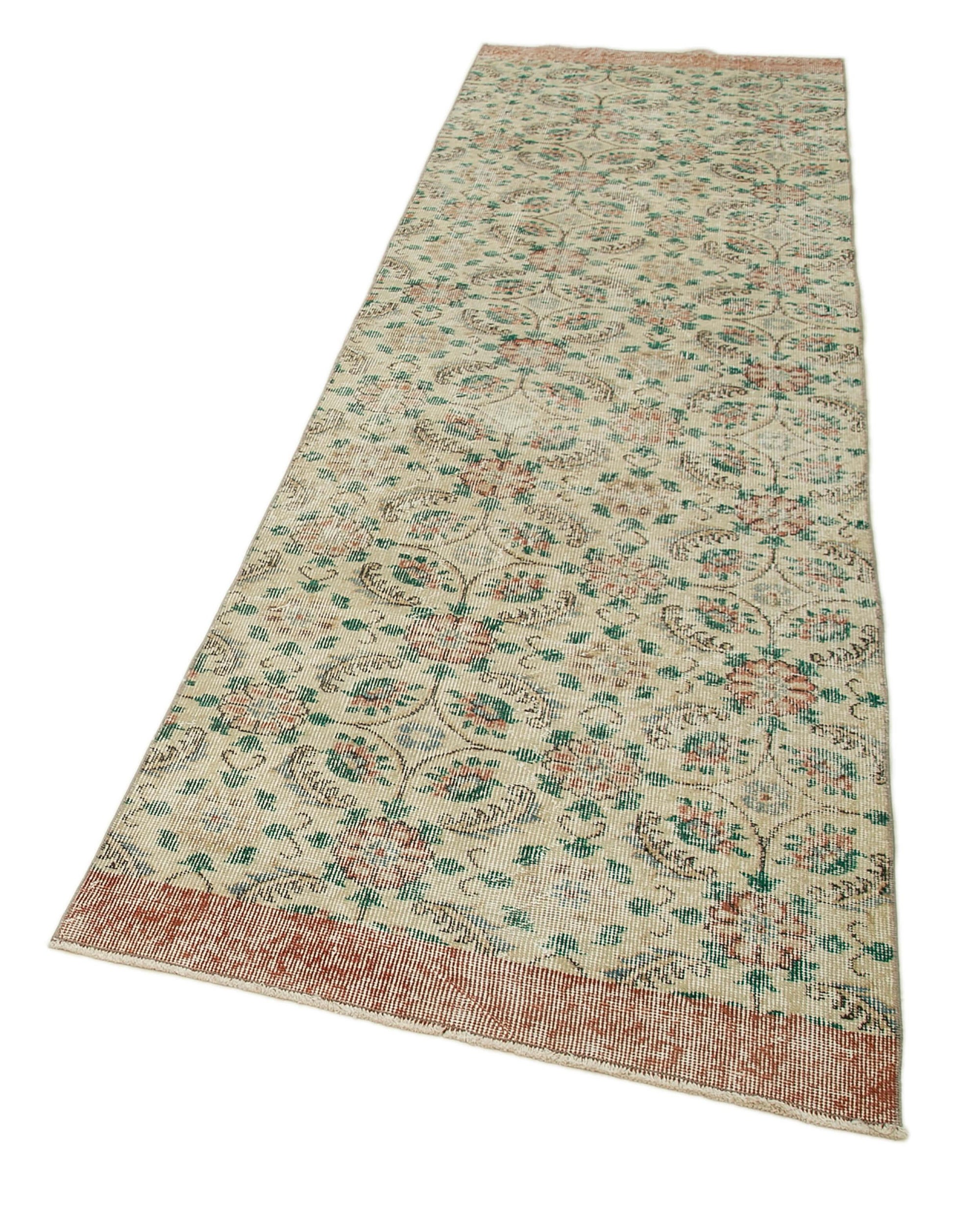 3 x 10 Beige Overdyed Runner Rug - 3611