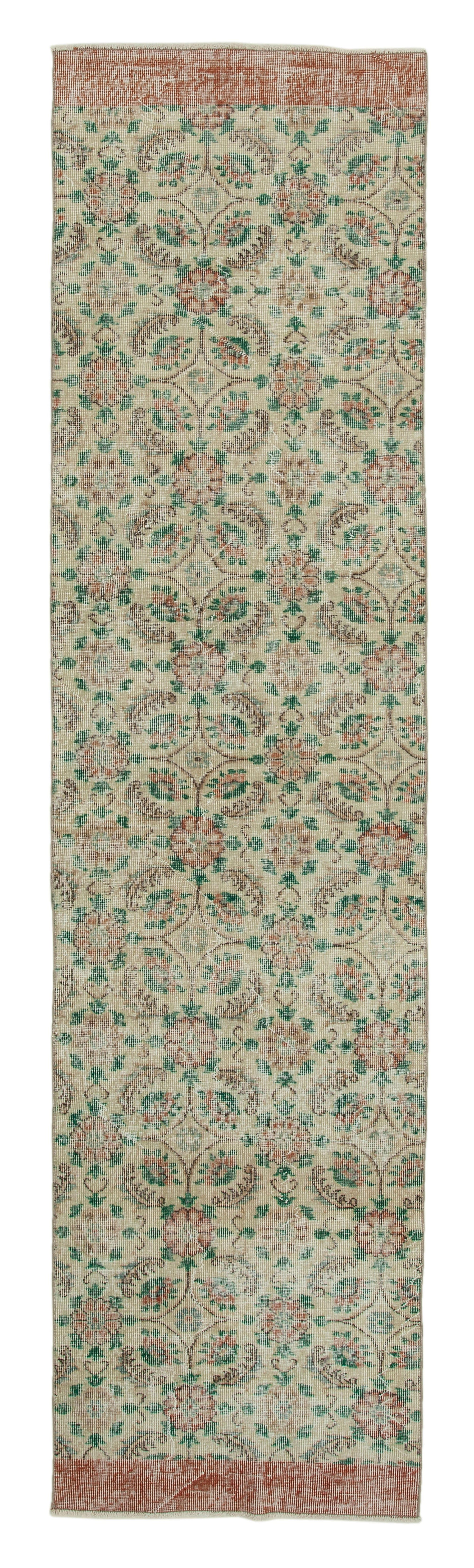 3 x 10 Beige Overdyed Runner Rug - 3613