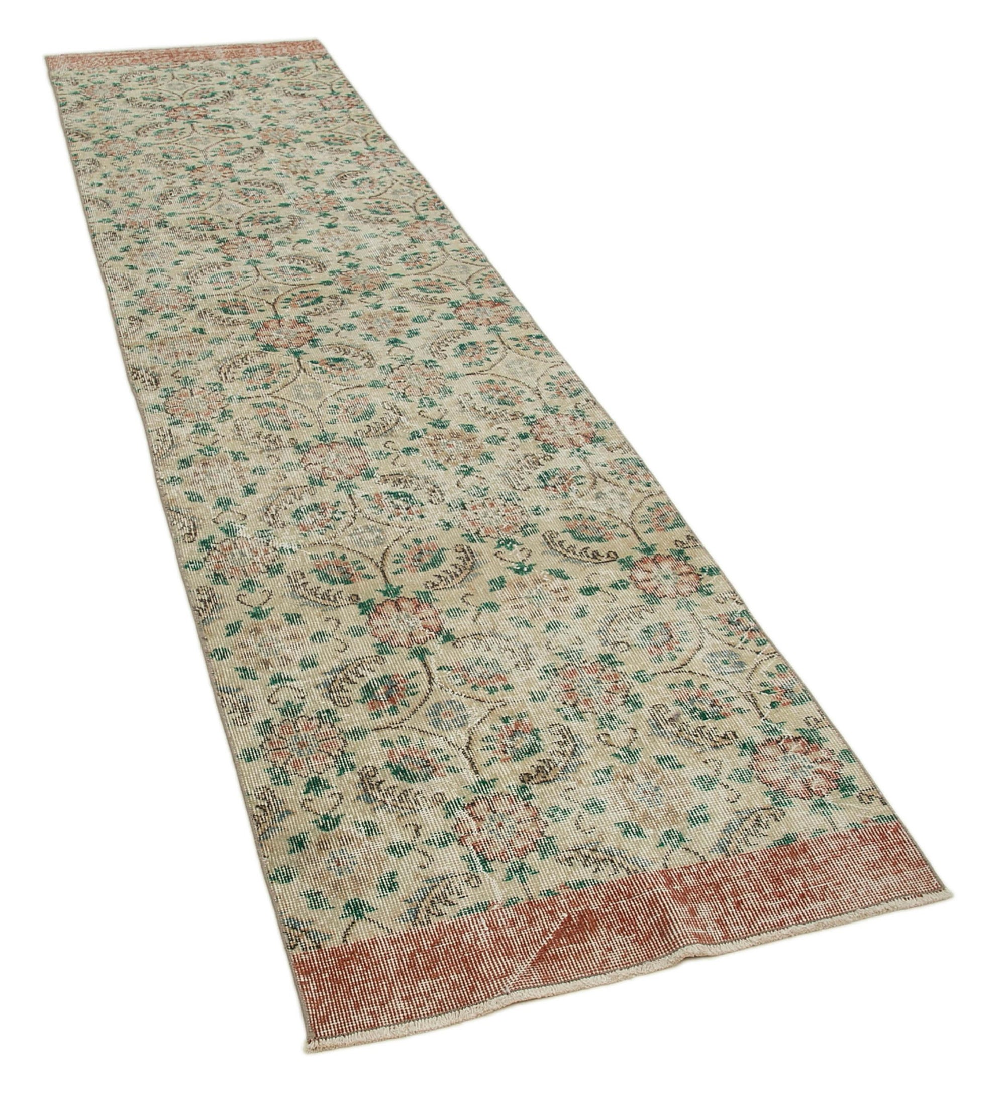 3 x 10 Beige Overdyed Runner Rug - 3613