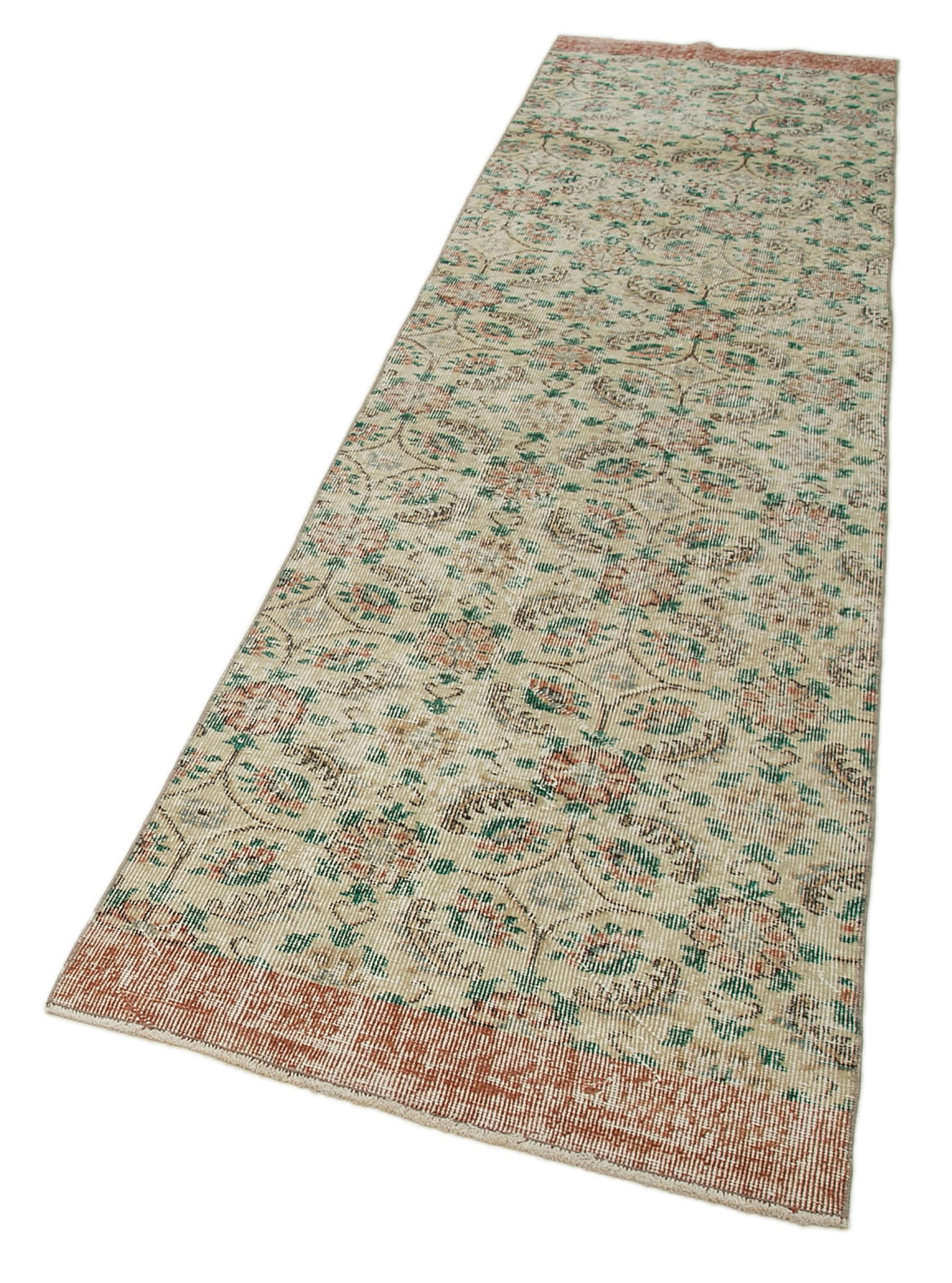 3 x 10 Beige Overdyed Runner Rug - 3613