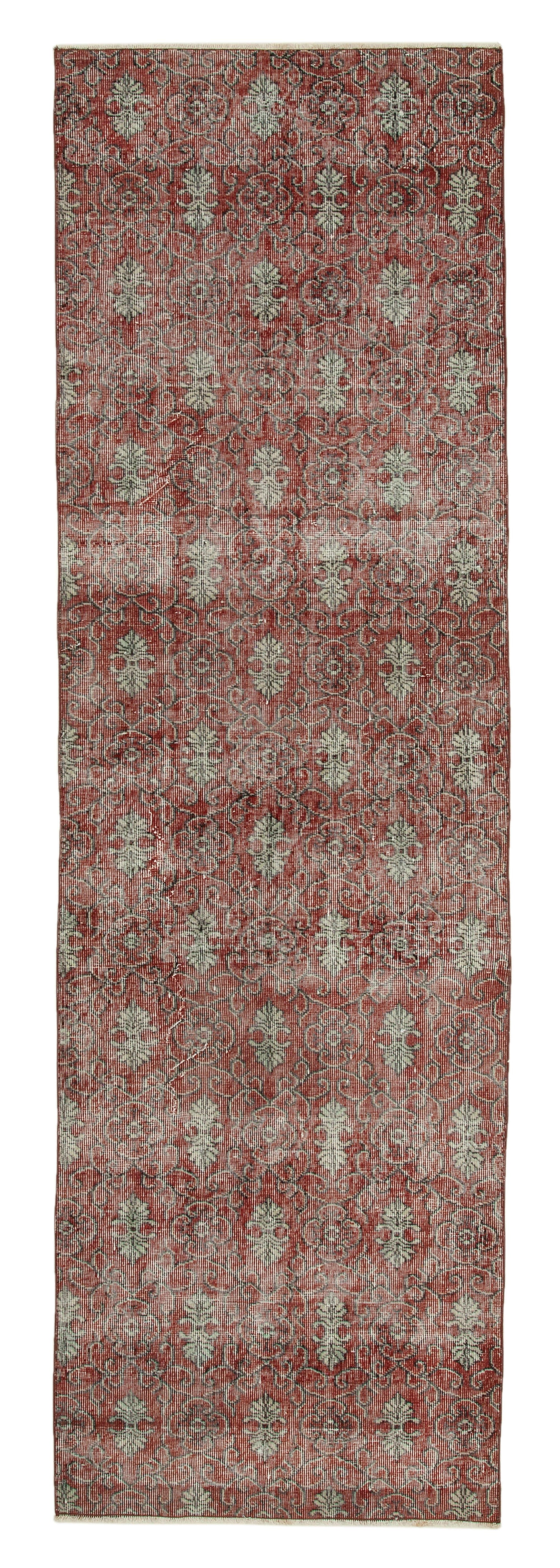 3 x 10 Red Overdyed Runner Rug - 3614