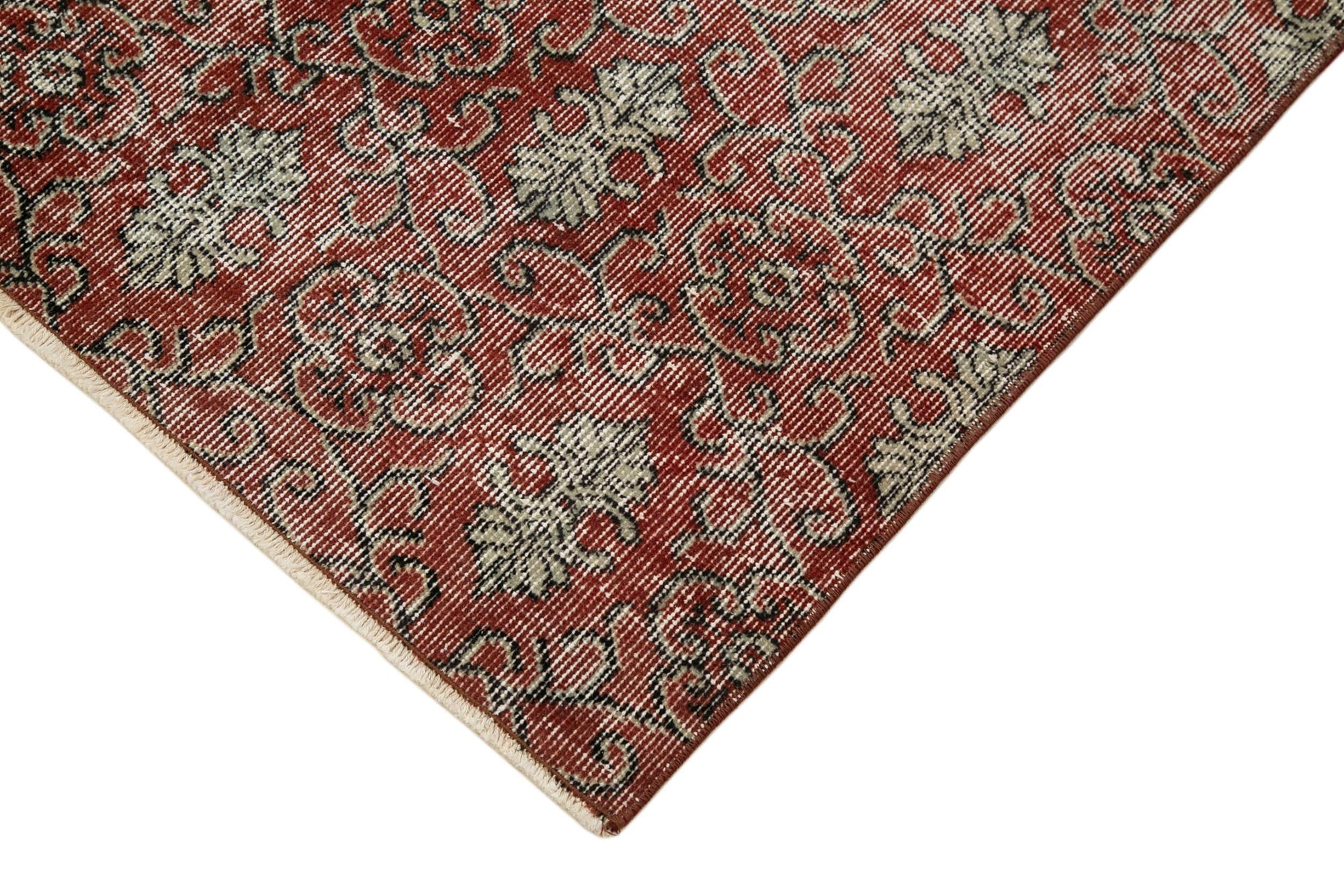 3 x 10 Red Overdyed Runner Rug - 3614