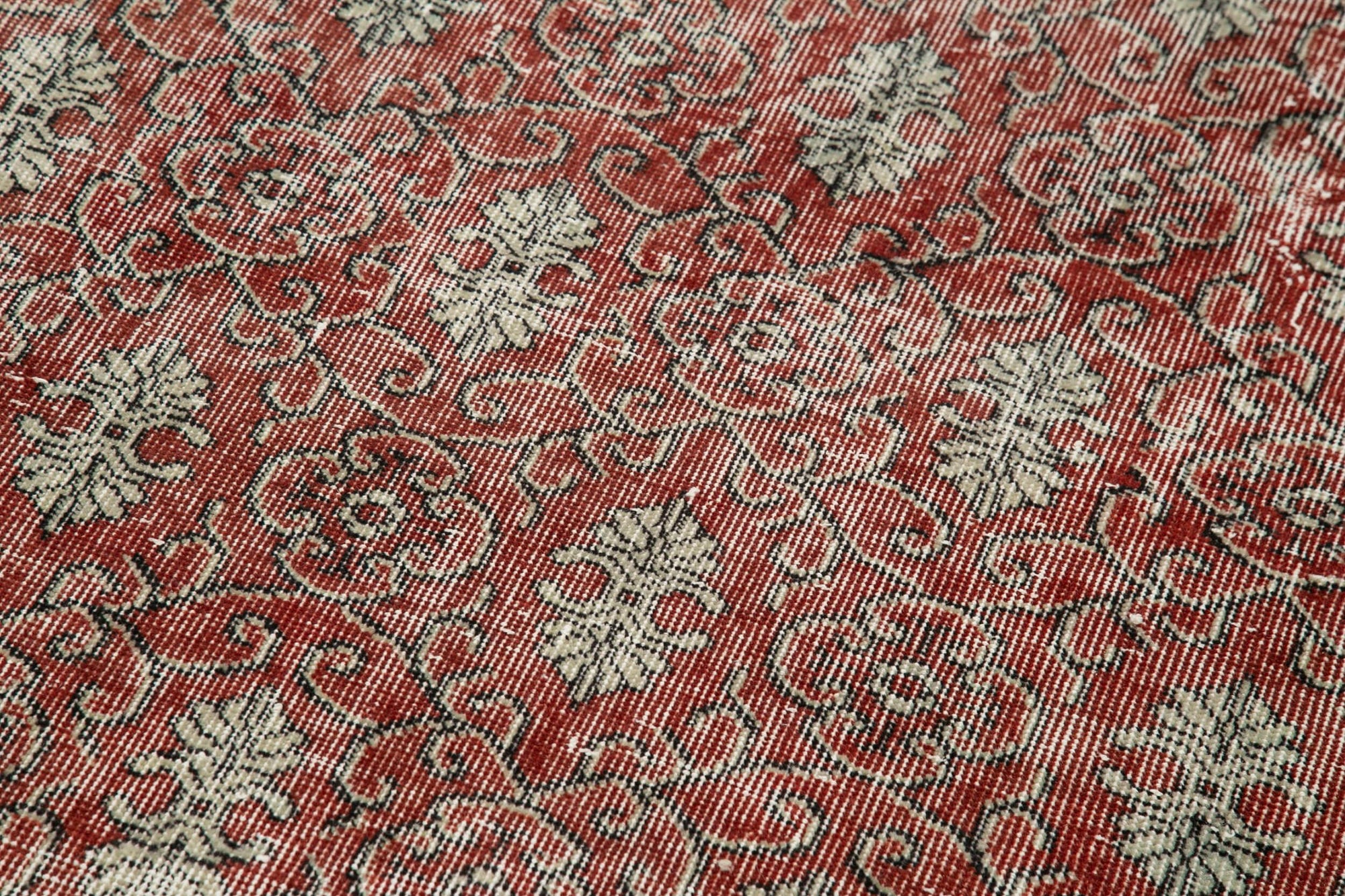 3 x 10 Red Overdyed Runner Rug - 3614