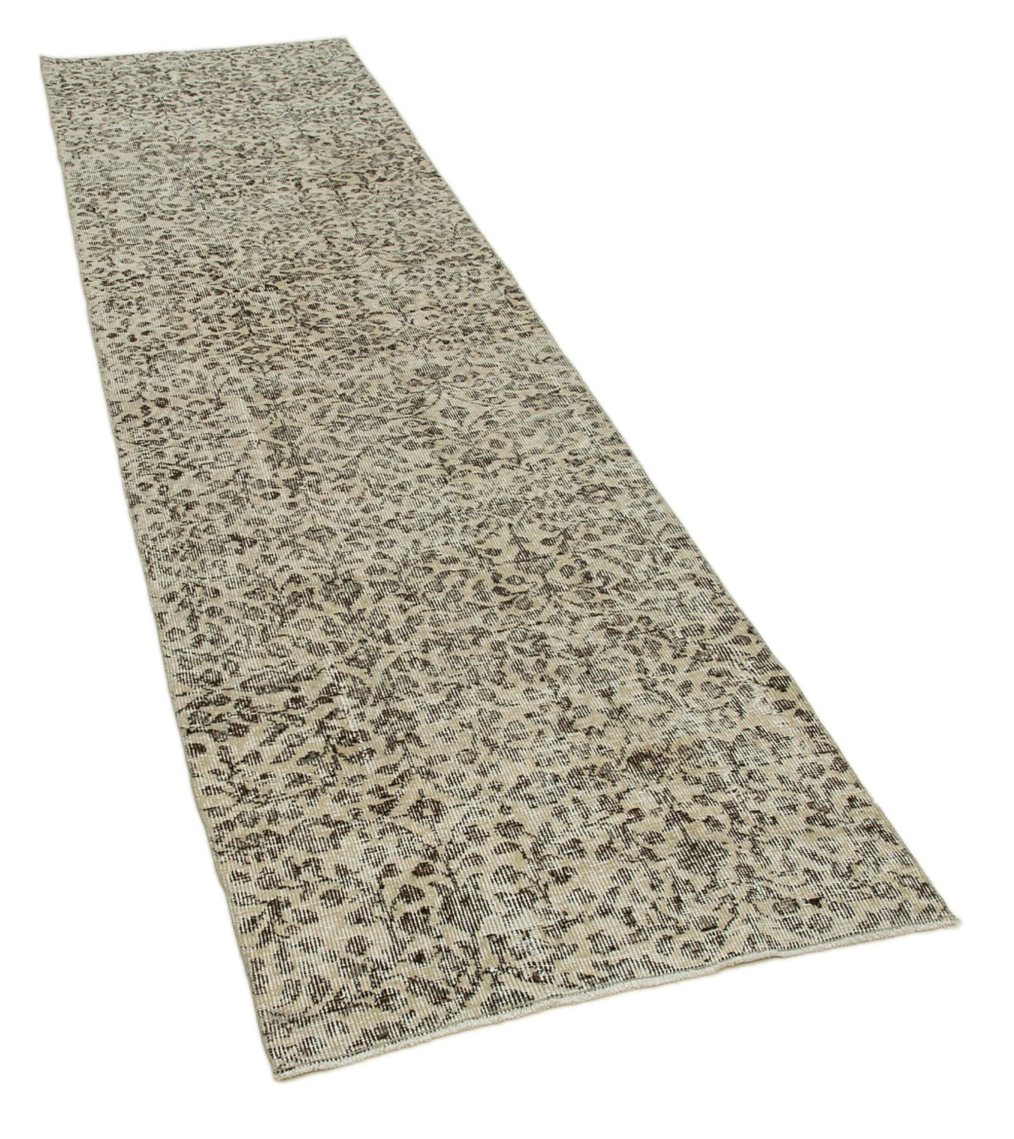 3 x 10 Beige Overdyed Runner Rug - 3617