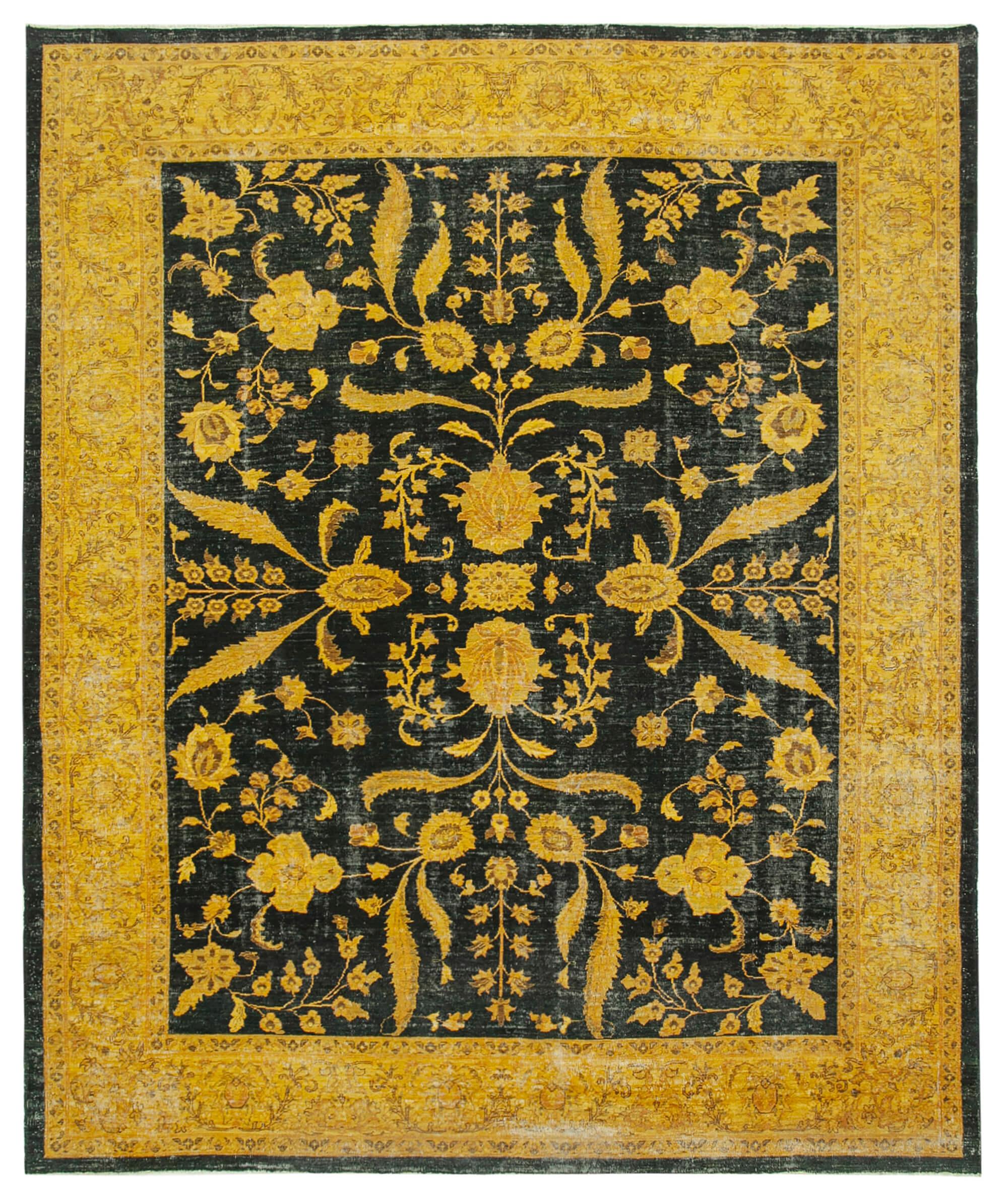 9 x 11 Yellow Oushak Rug - 3623