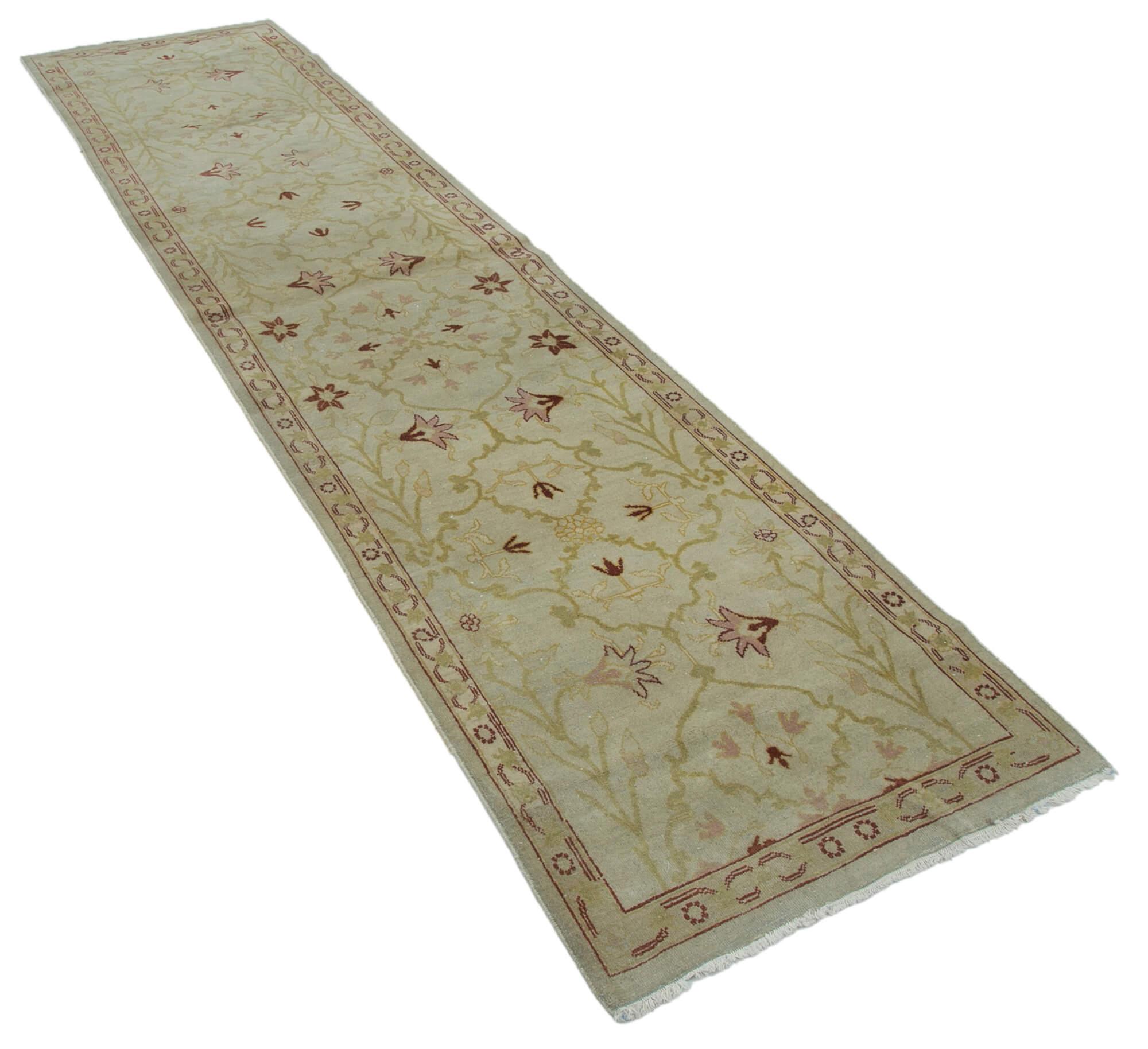 3 x 11 Beige Oushak Runner Rug - 3629