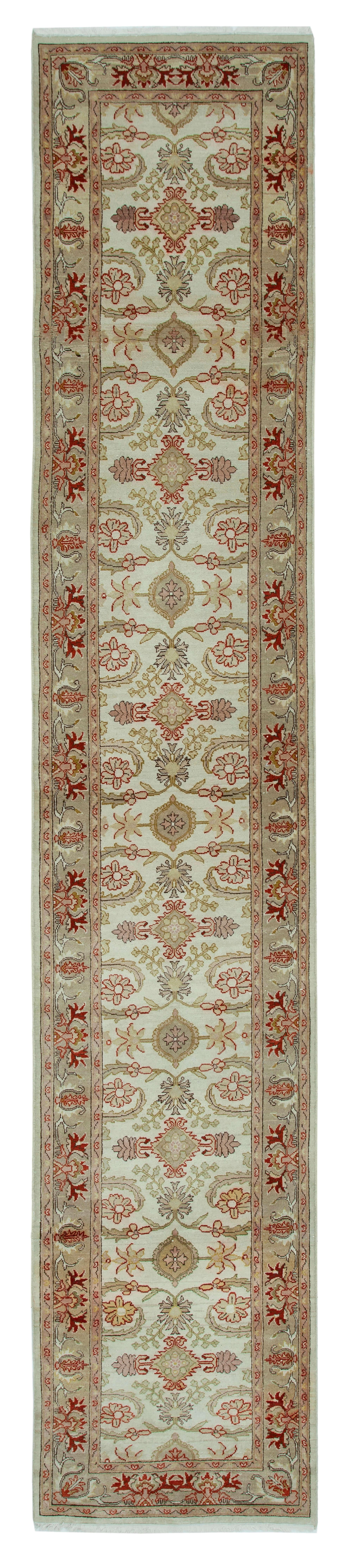 2 x 14 Beige Oushak Runner Rug - 3631