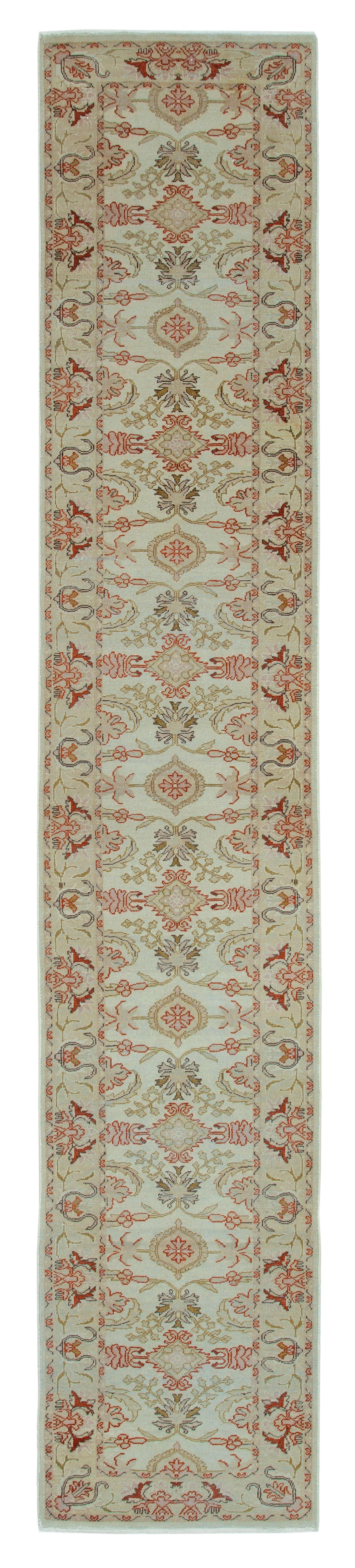 2 x 14 Beige Oushak Runner Rug - 3633