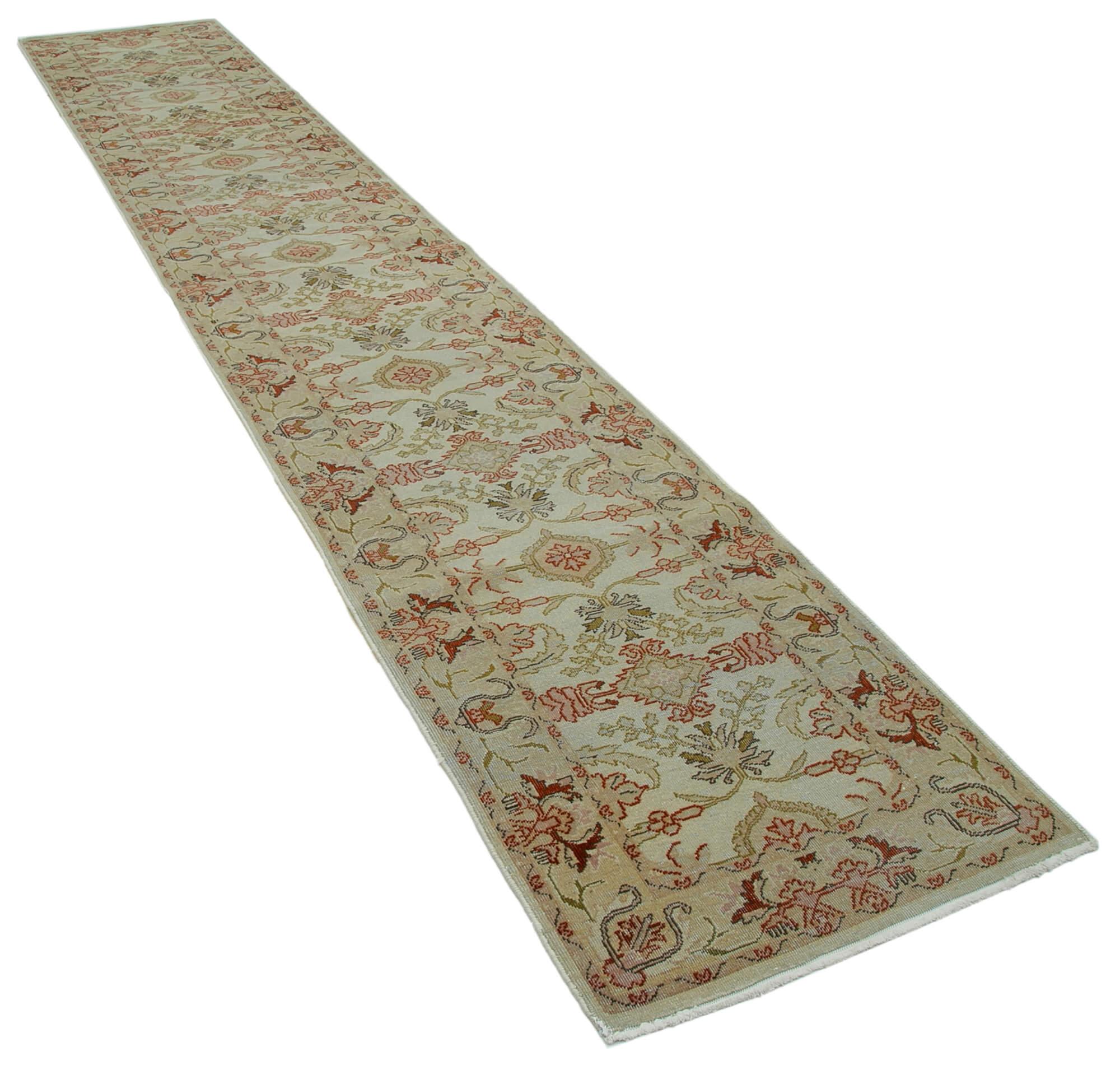 2 x 14 Beige Oushak Runner Rug - 3633