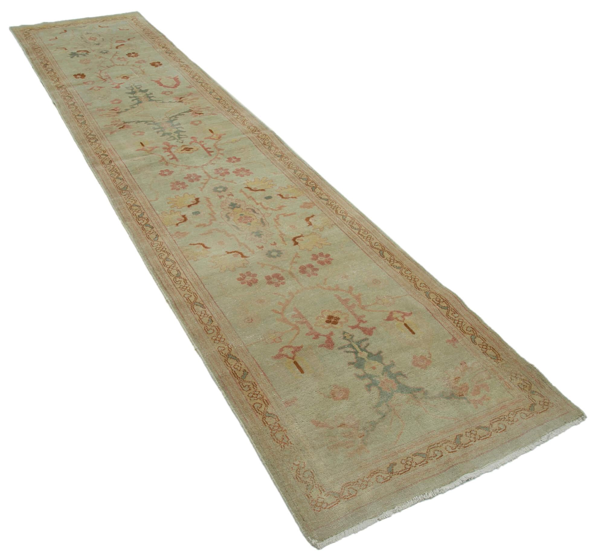 3 x 12 Beige Oushak Runner Rug - 3636