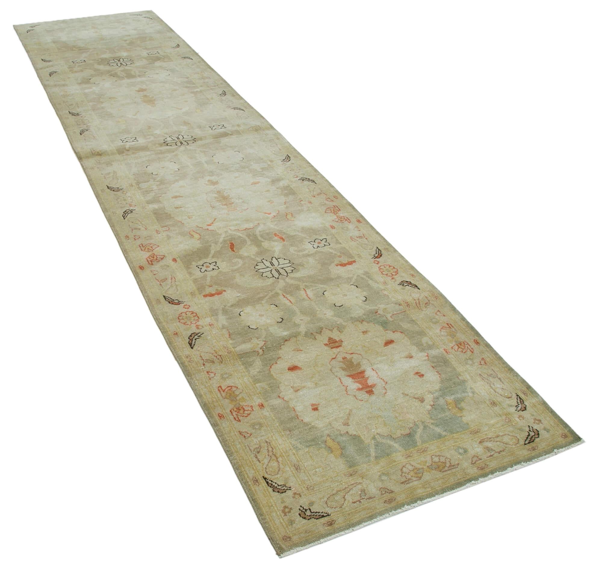 3 x 12 Beige Oushak Runner Rug - 3639