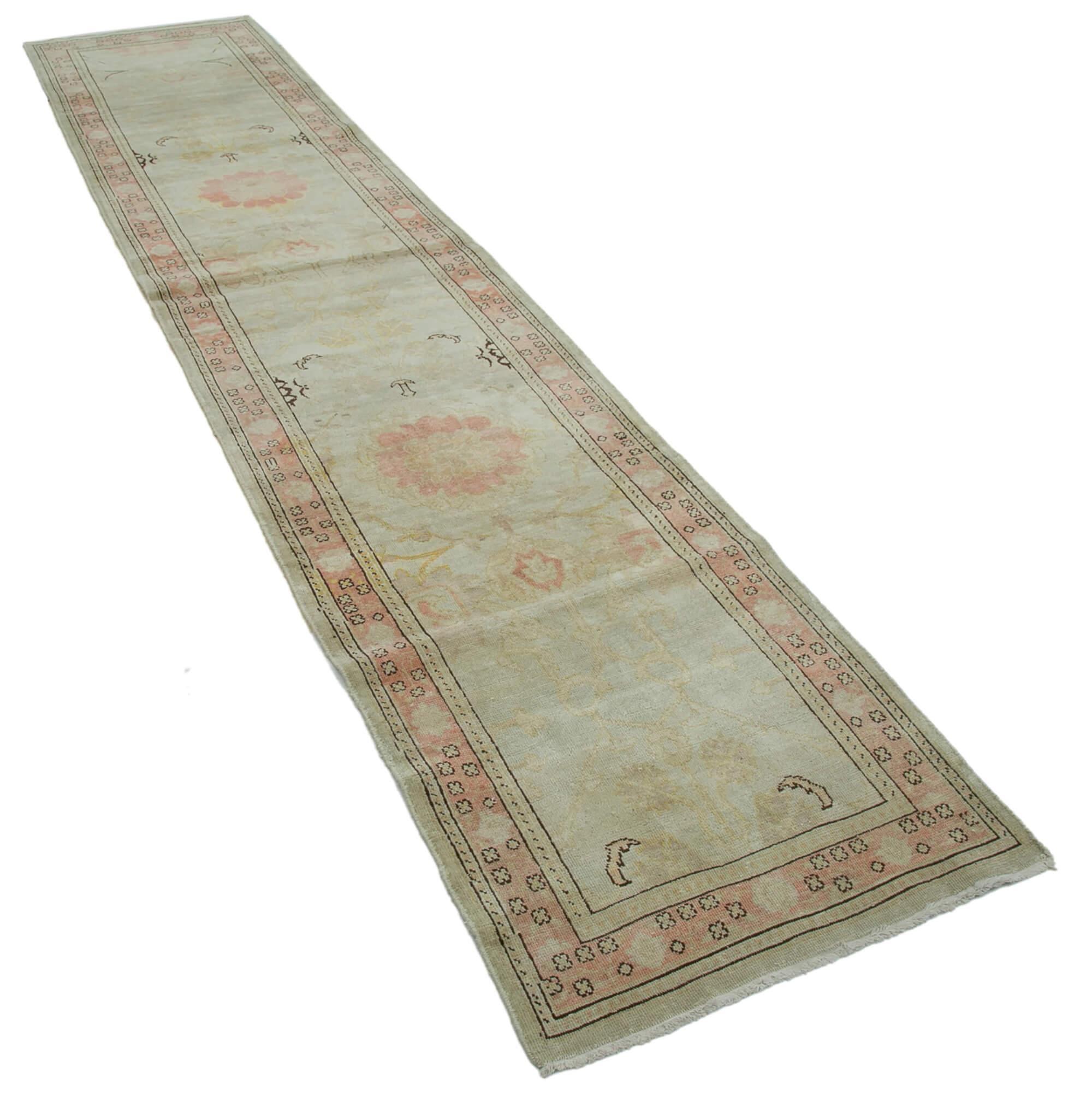 3 x 12 Beige Oushak Runner Rug - 3643