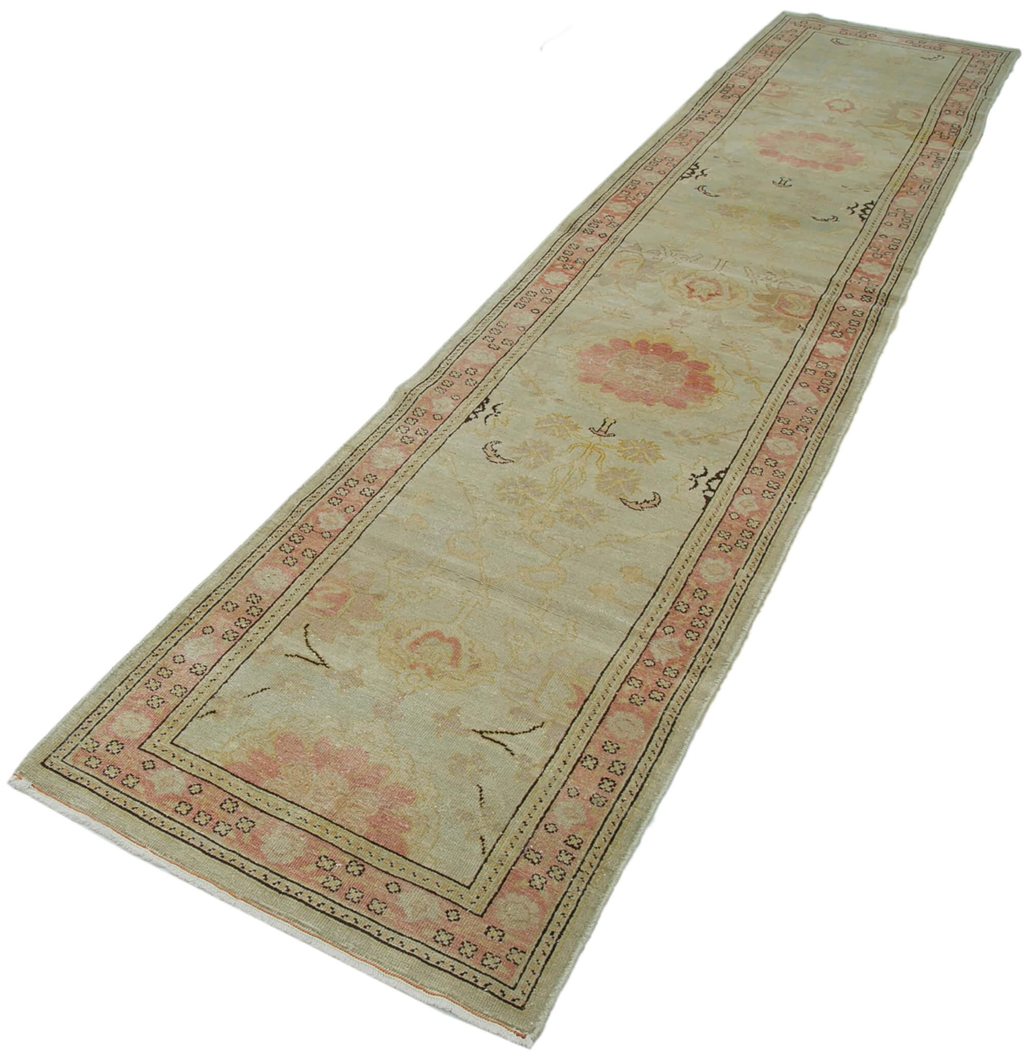 3 x 12 Beige Oushak Runner Rug - 3643