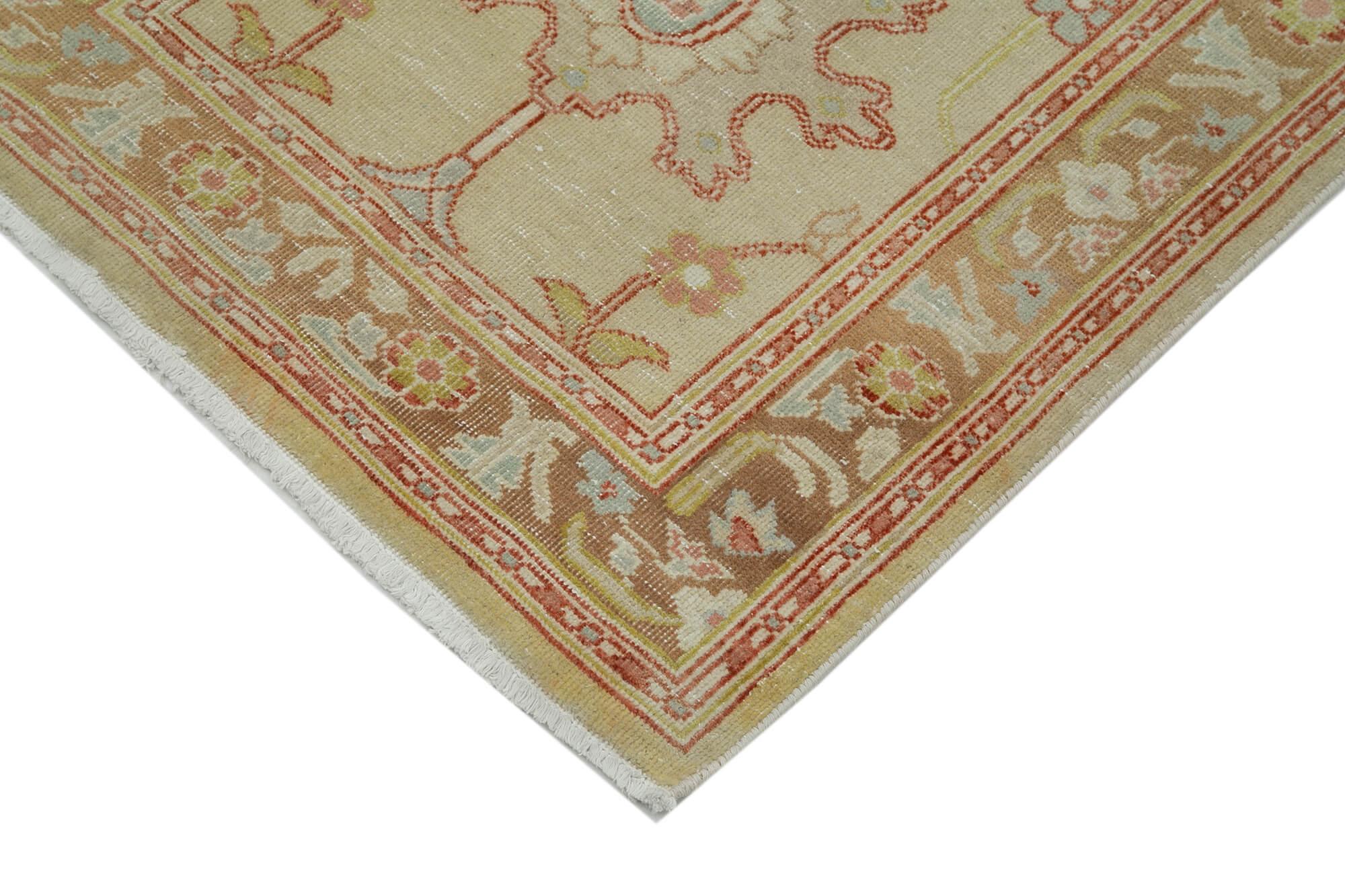 2 x 14 Beige Oushak Runner Rug - 3644