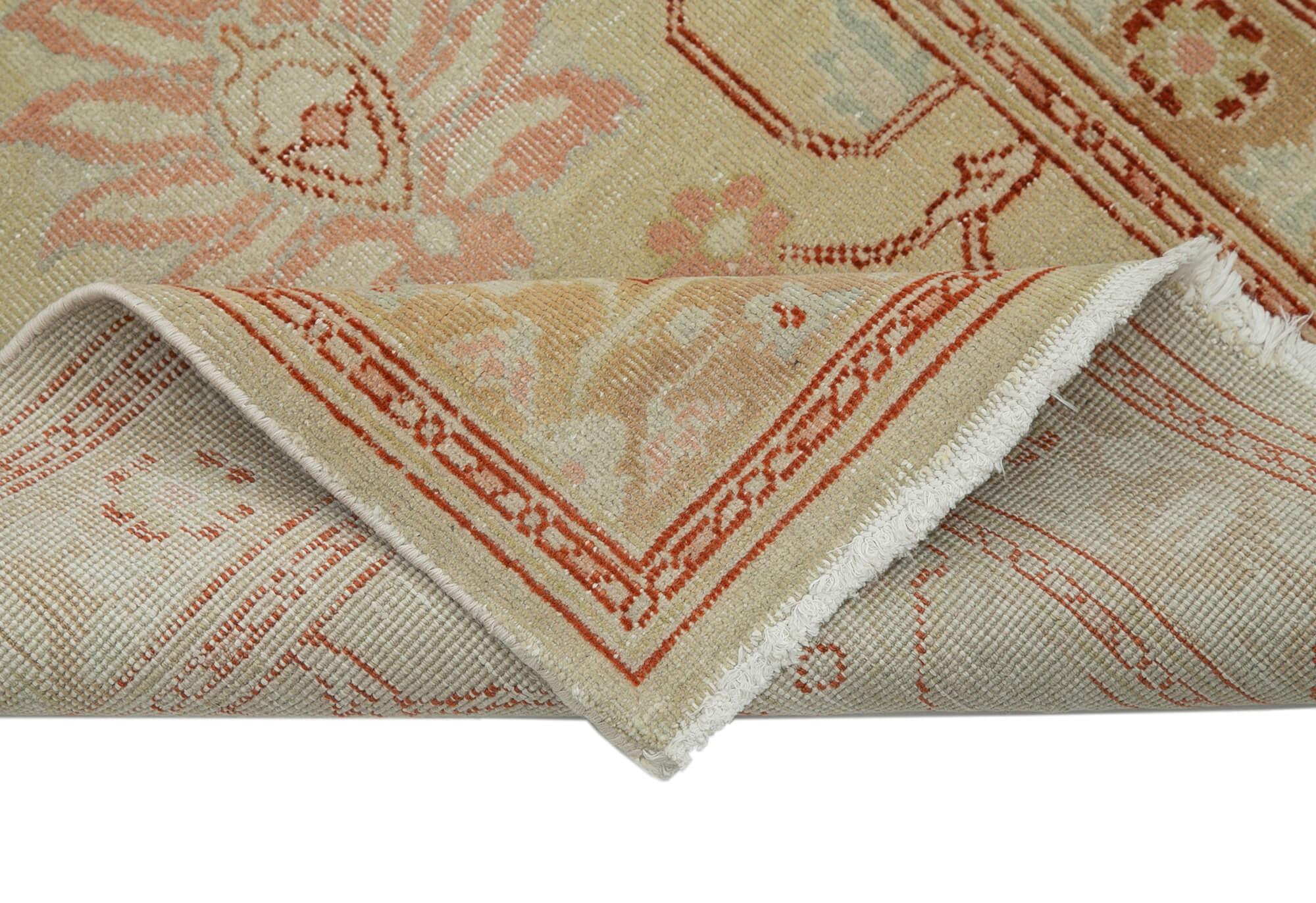 2 x 14 Beige Oushak Runner Rug - 3644