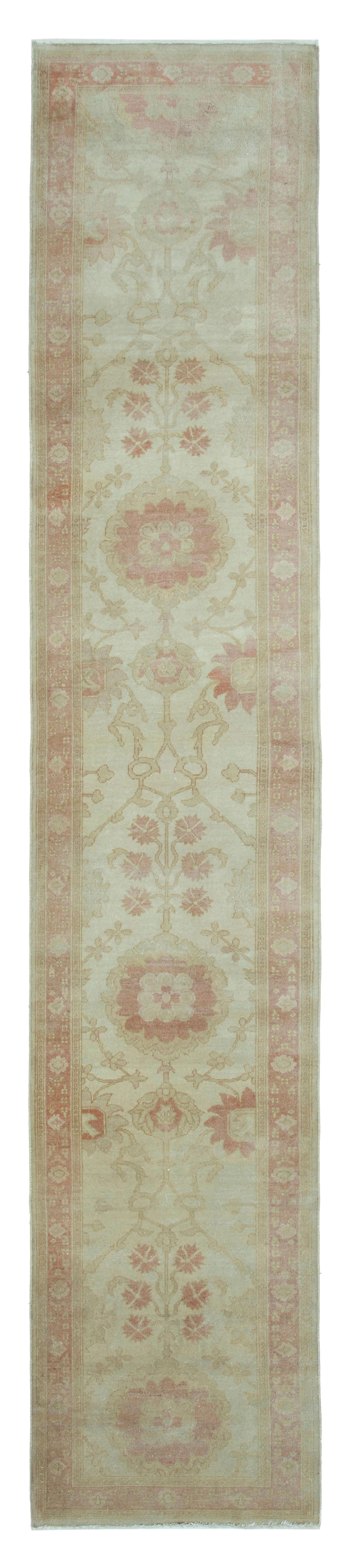 3 x 14 Beige Oushak Runner Rug - 3646