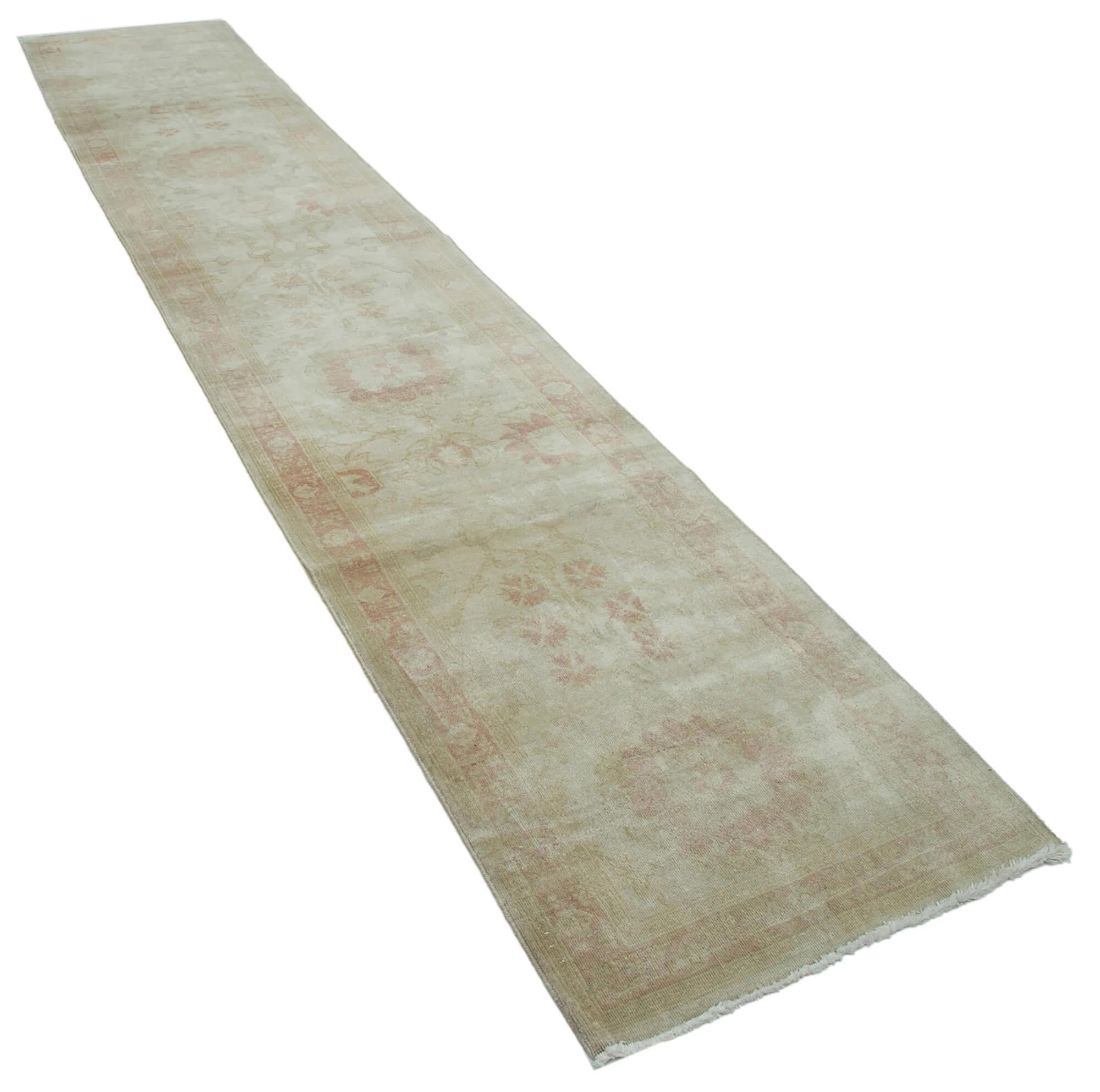 3 x 14 Beige Oushak Runner Rug - 3646