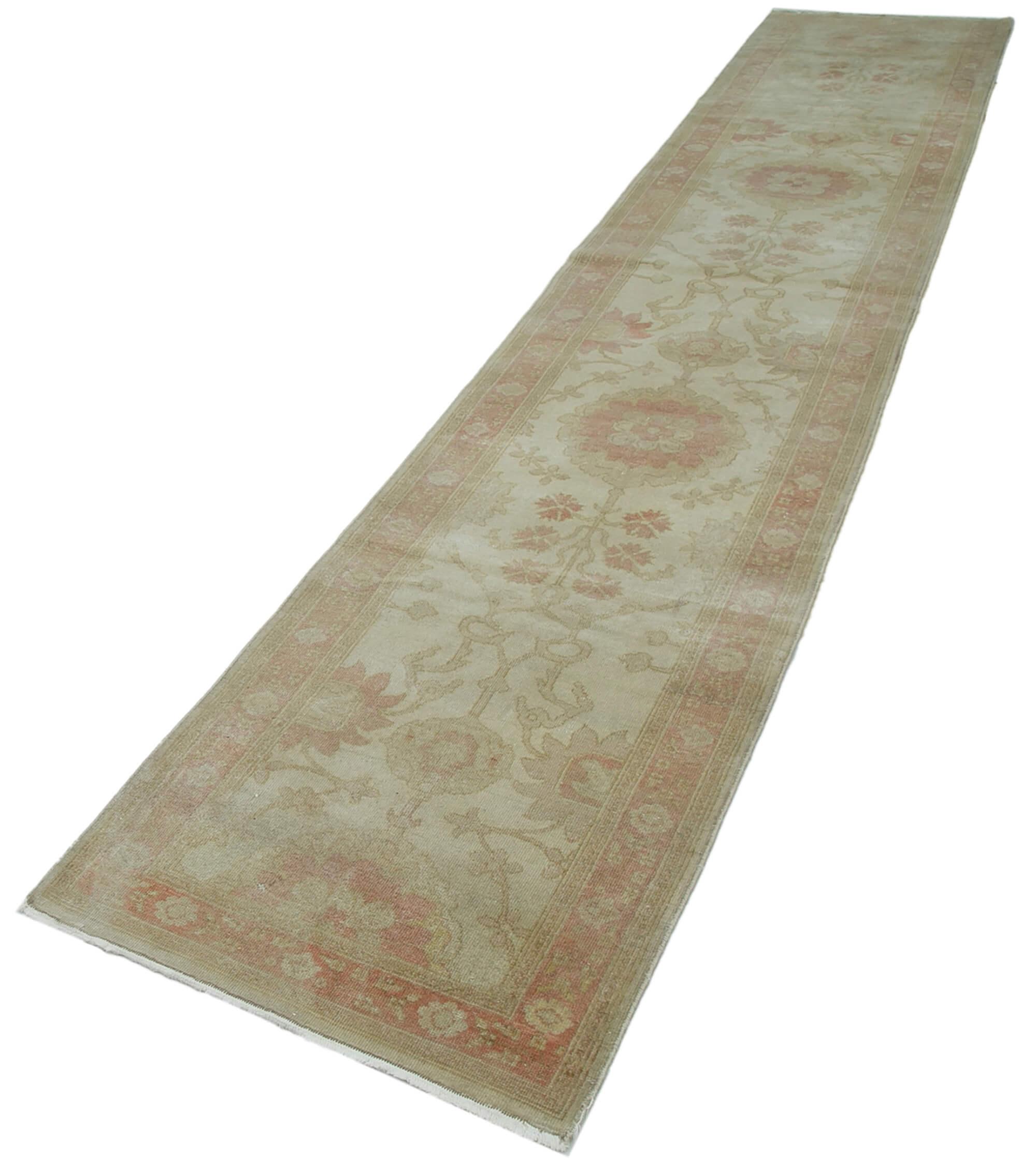 3 x 14 Beige Oushak Runner Rug - 3646