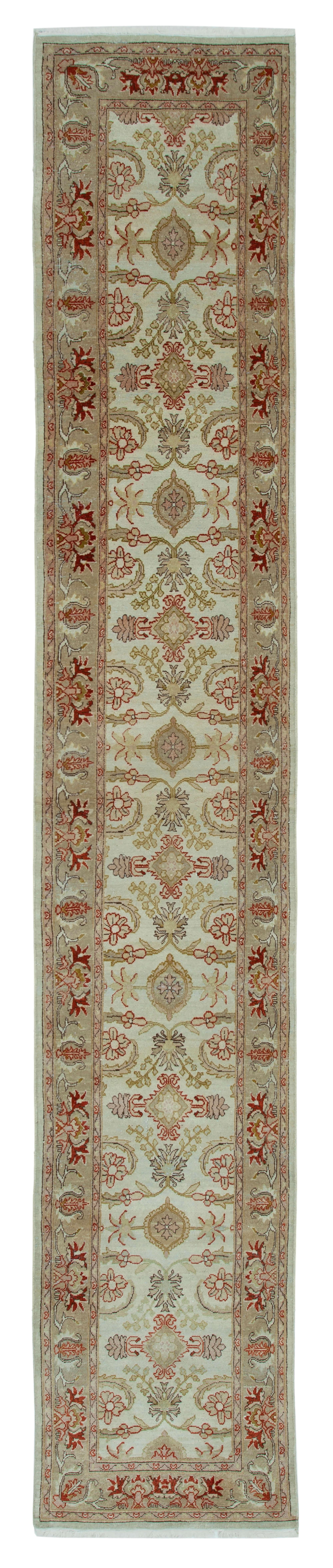 2 x 14 Beige Oushak Runner Rug - 3648