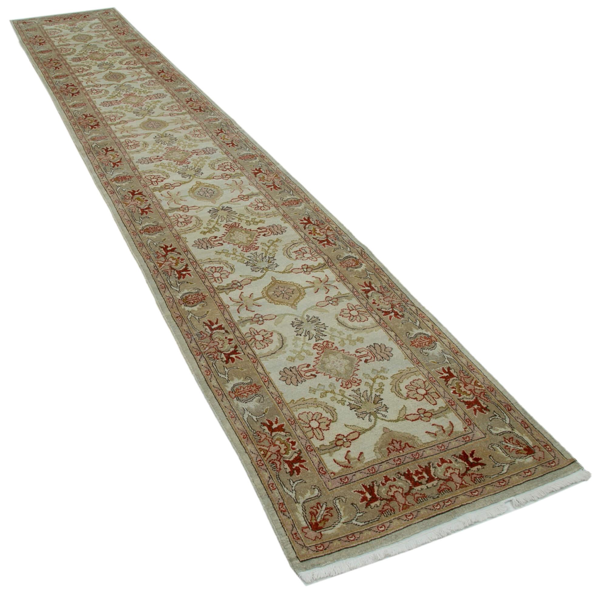 2 x 14 Beige Oushak Runner Rug - 3648