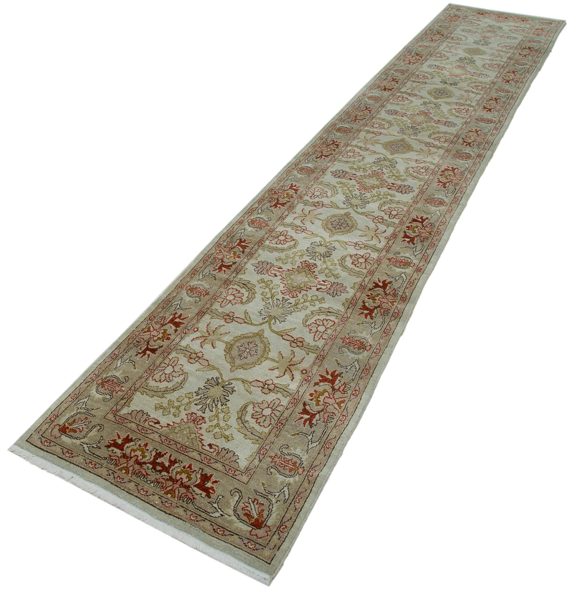 2 x 14 Beige Oushak Runner Rug - 3648