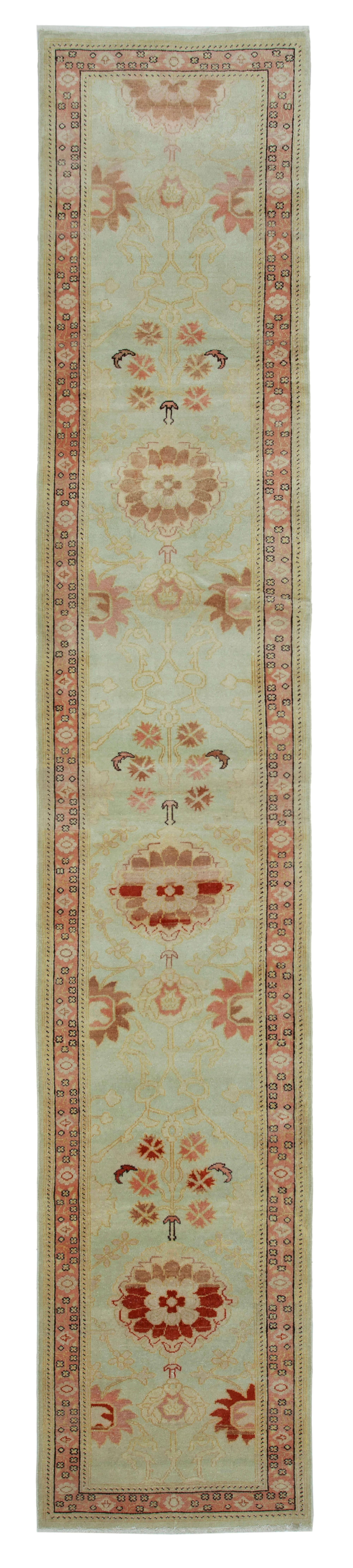 3 x 14 Black Oushak Runner Rug - 3649