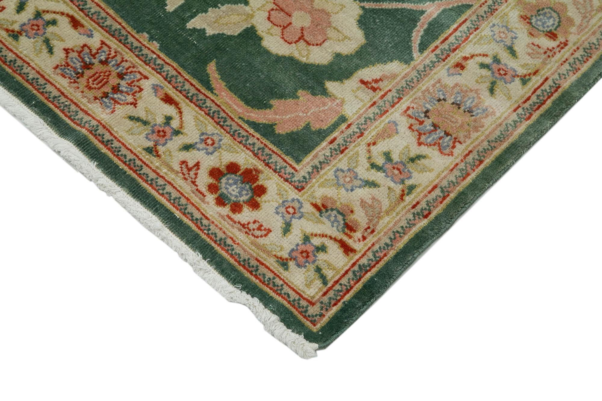 3 x 12 Green Oushak Runner Rug - 3650