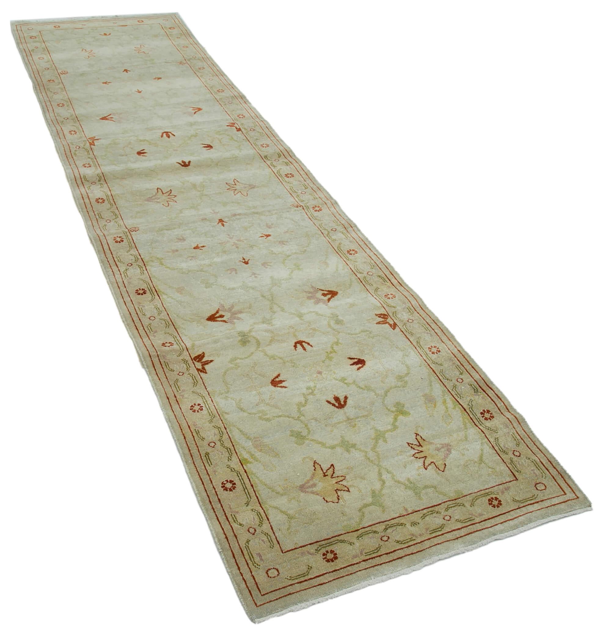 3 x 10 Beige Oushak Runner Rug - 3652